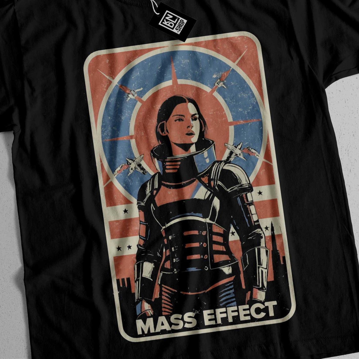 TEE NR 508 | FEMALE COMMANDER SHEPARD | MASS EFFECT SLEEVE T-SHIRT FOR M/F
