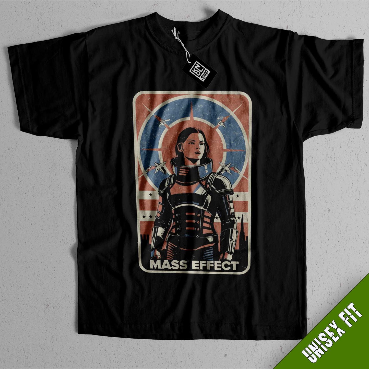 TEE NR 508 | FEMALE COMMANDER SHEPARD | MASS EFFECT SLEEVE T-SHIRT FOR M/F