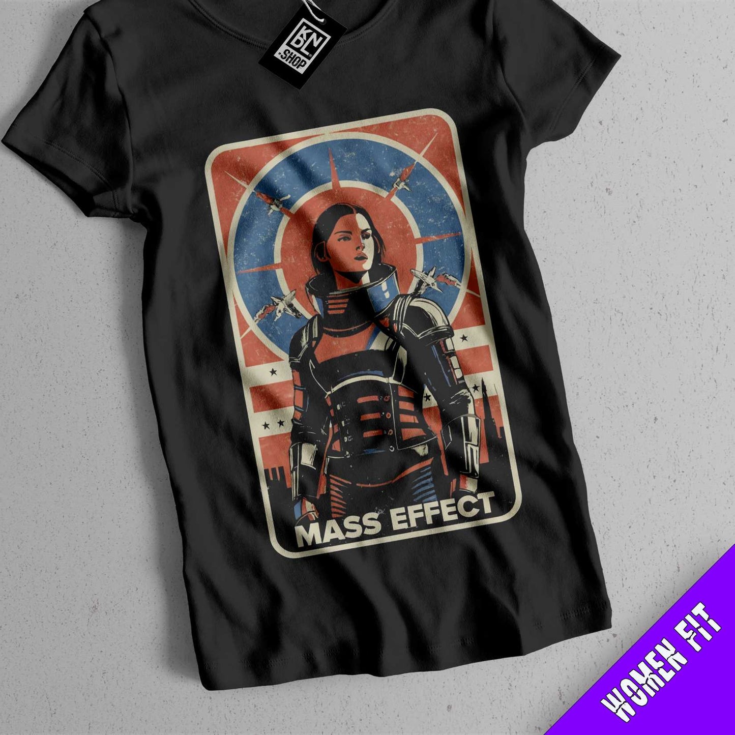 TEE NR 508 | FEMALE COMMANDER SHEPARD | MASS EFFECT SLEEVE T-SHIRT FOR M/F