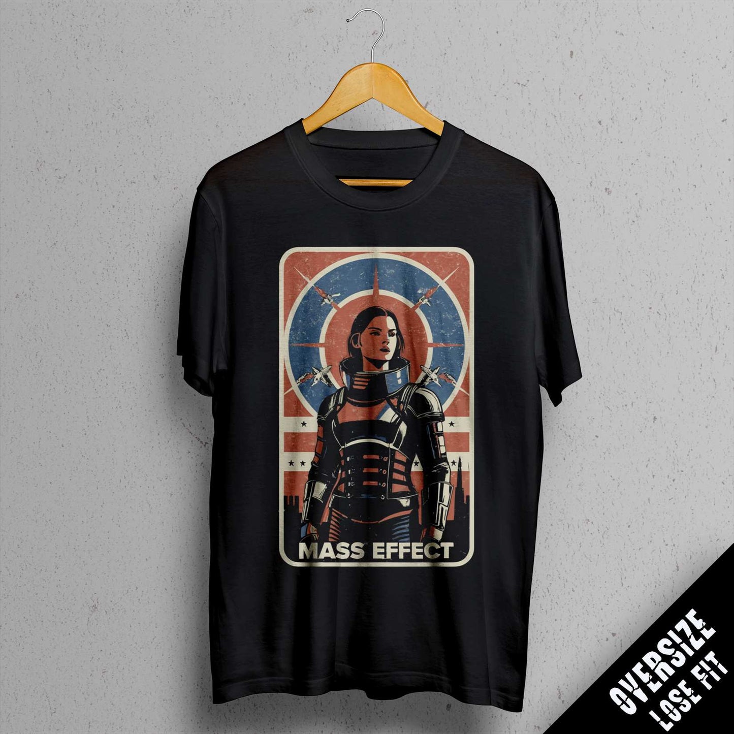 TEE NR 508 | FEMALE COMMANDER SHEPARD | MASS EFFECT SLEEVE T-SHIRT FOR M/F