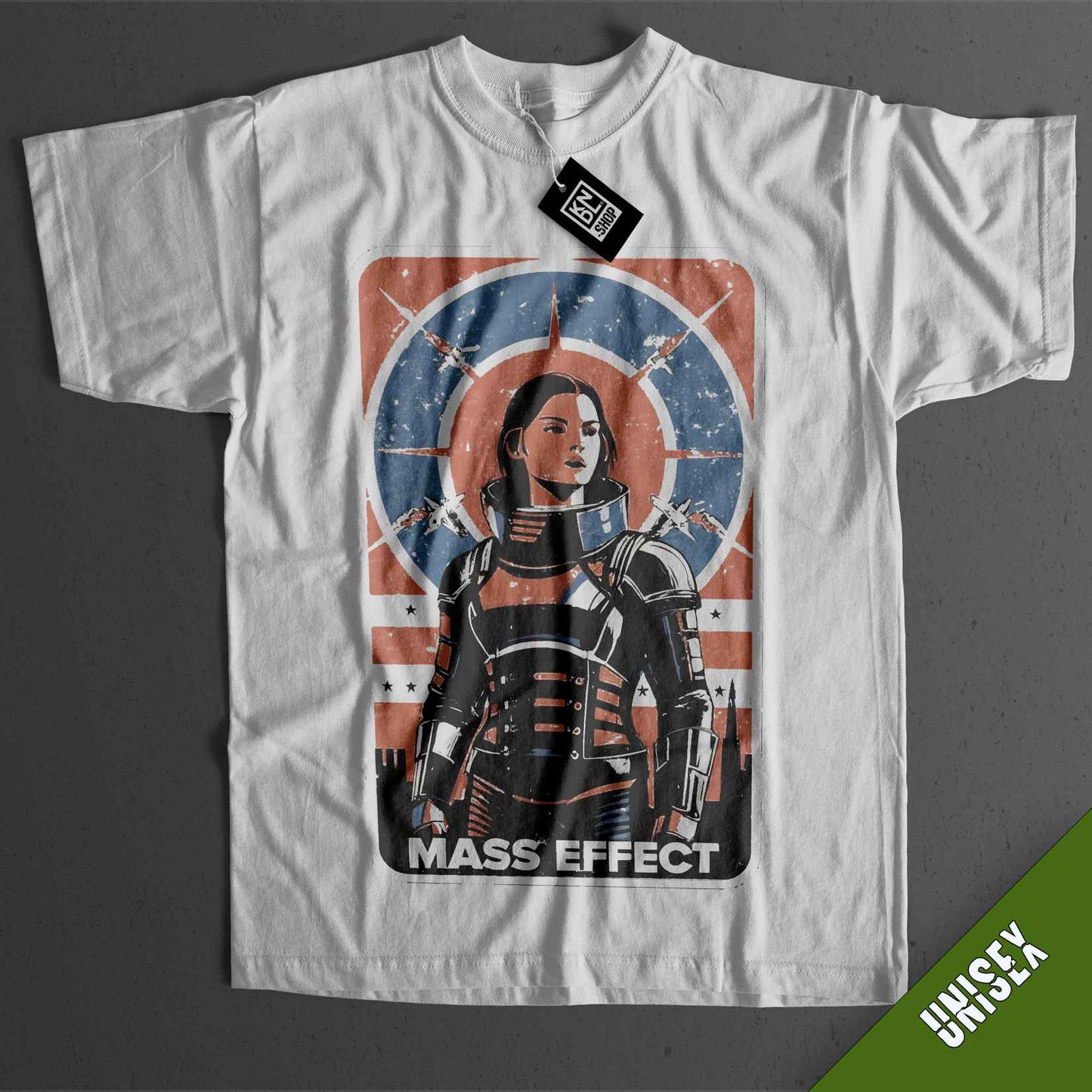 TEE NR 508 | FEMALE COMMANDER SHEPARD | MASS EFFECT SLEEVE T-SHIRT FOR M/F