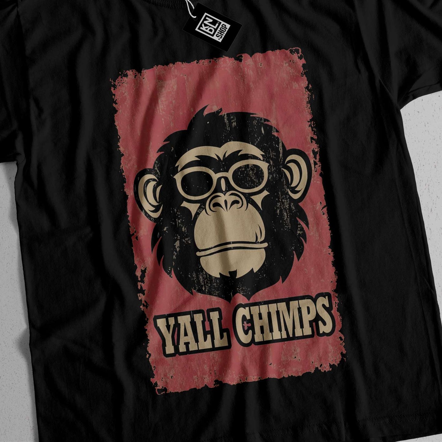 TEE NR 512 | YALL CHIMPS | CHIMPAZEE COOL ANIMAL SHORT SLEEVE T-SHIRT FOR M/F