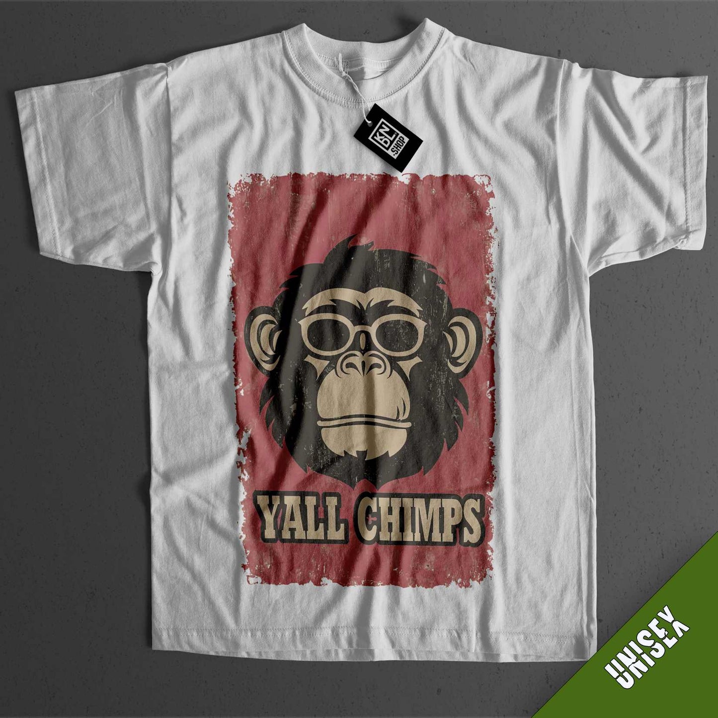 TEE NR 512 | YALL CHIMPS | CHIMPAZEE COOL ANIMAL SHORT SLEEVE T-SHIRT FOR M/F