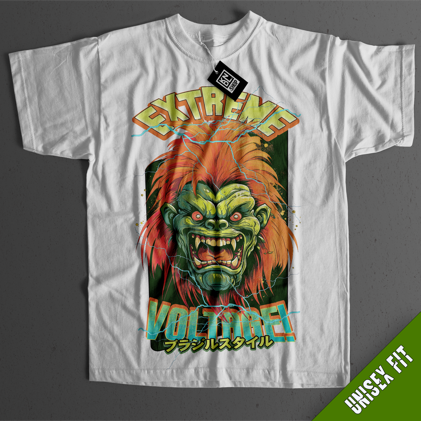 TEE NR 514 | BLANKA EXTREME VOLTAGE | STREET FIGHTER INSPIRED SHORT SLEEVE T-SHIRT FOR M/F