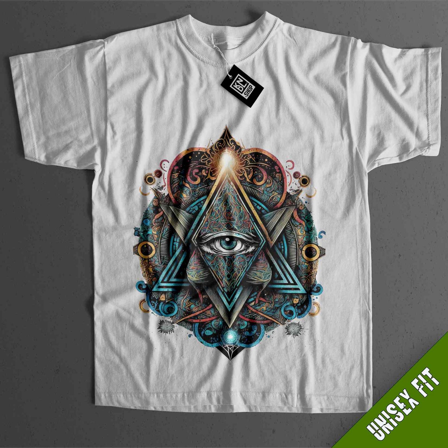 a t - shirt with an all seeing eye on it