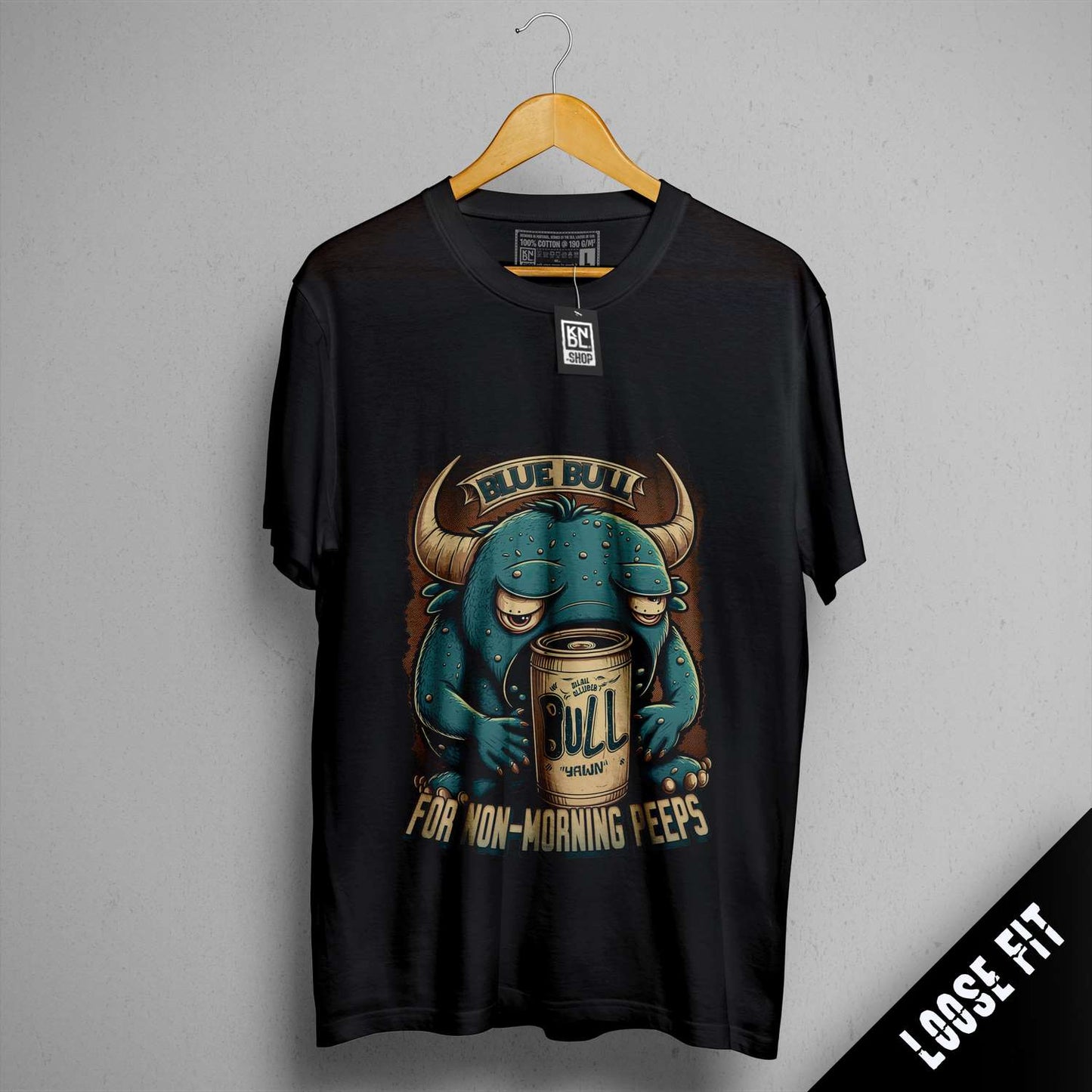 a black shirt with a bull on it