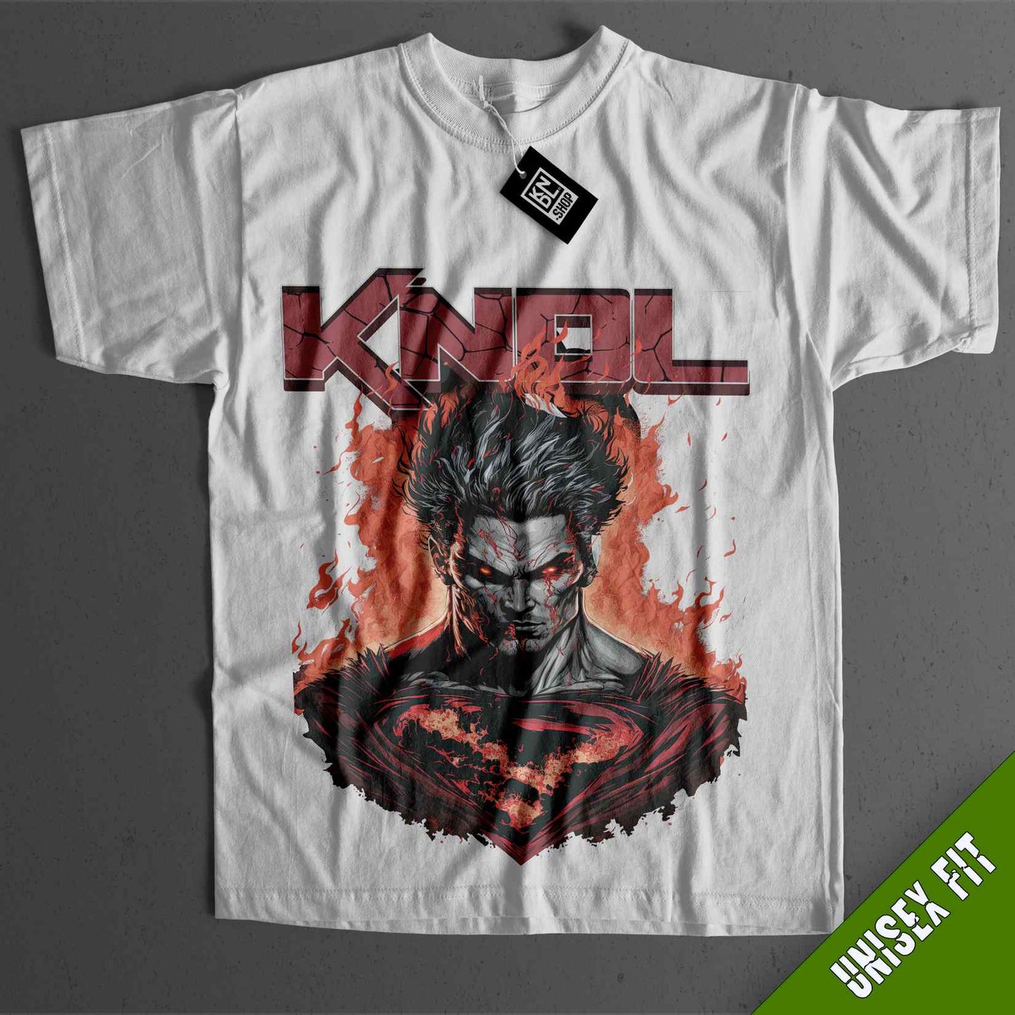 a white t - shirt with a picture of a man on it