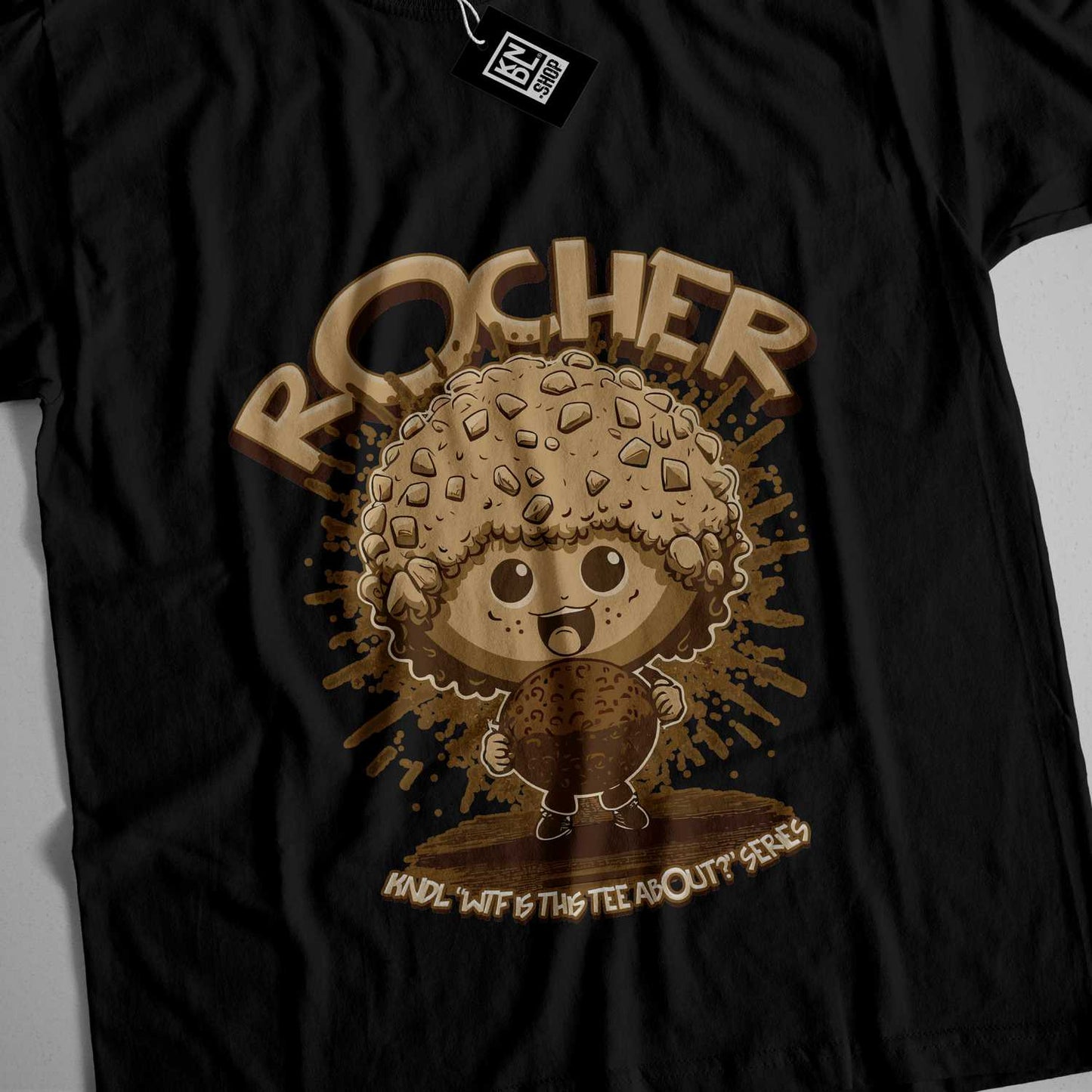 a black t - shirt with a cartoon character on it