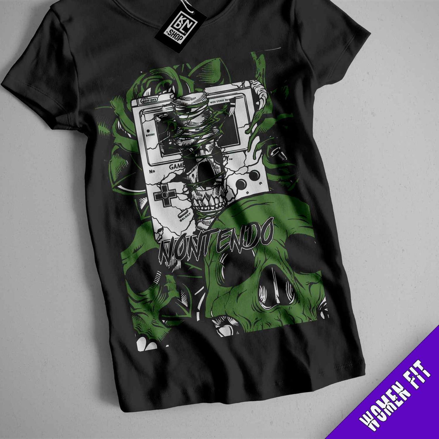 a black t - shirt with a picture of a skull on it