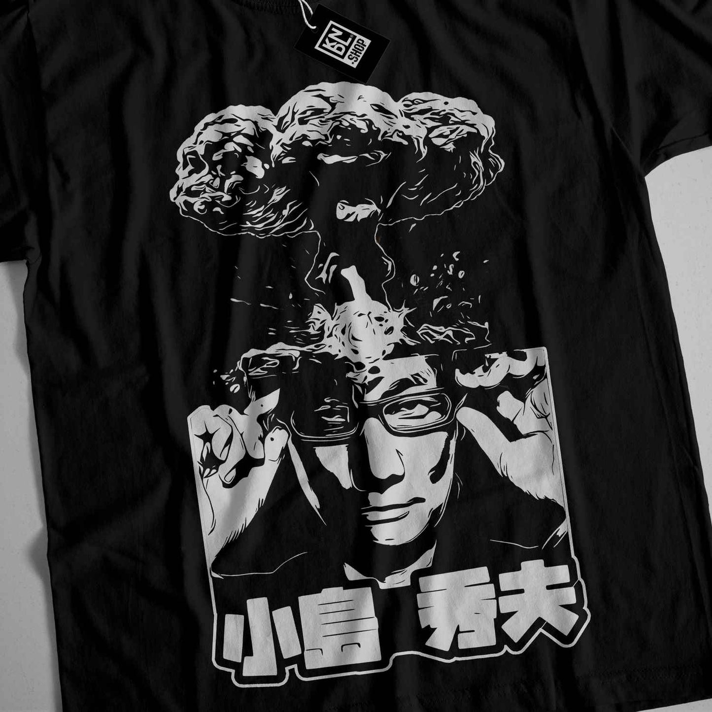 a t - shirt with an image of a man smoking a cigarette