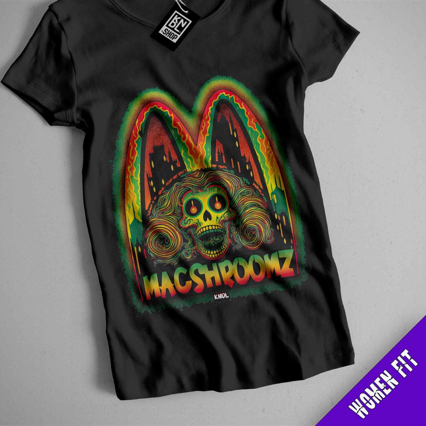 a black t - shirt with a picture of a cat on it