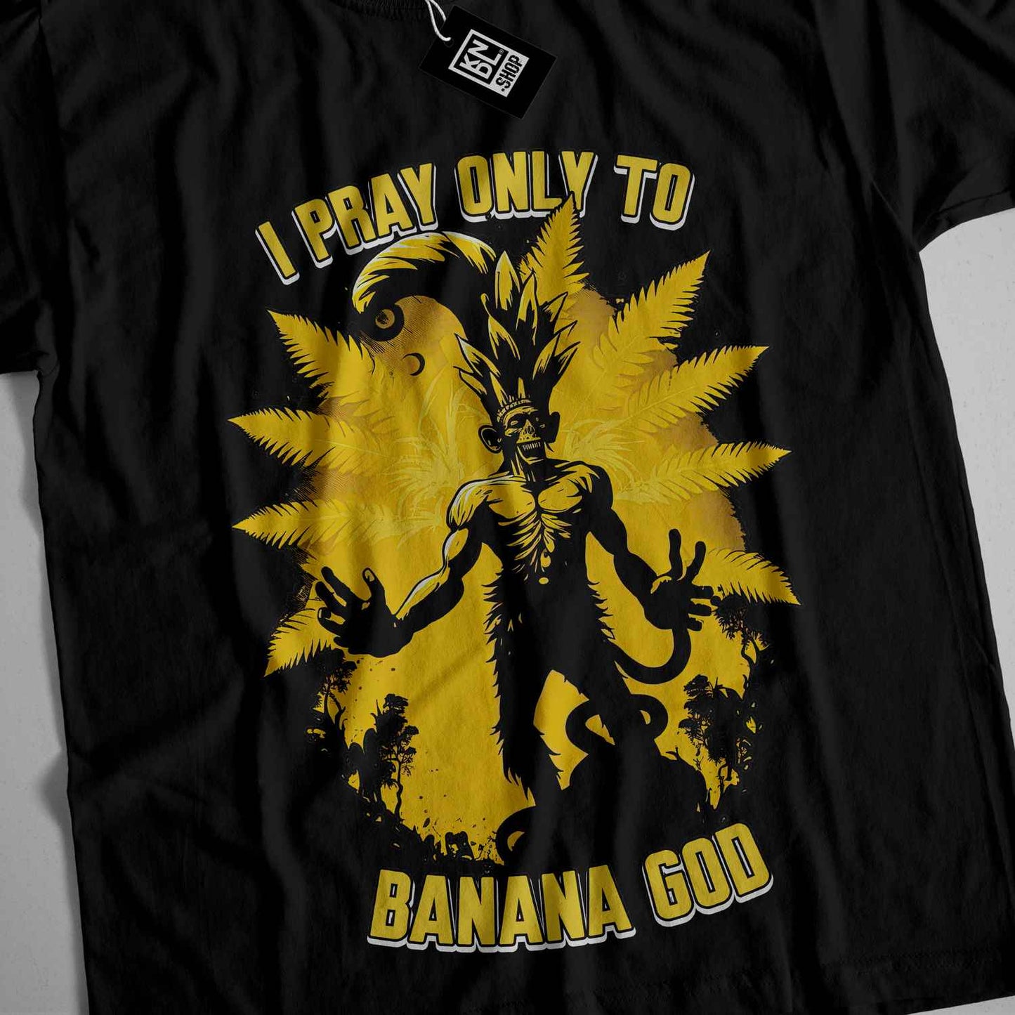 a black t - shirt with a picture of a monkey on it