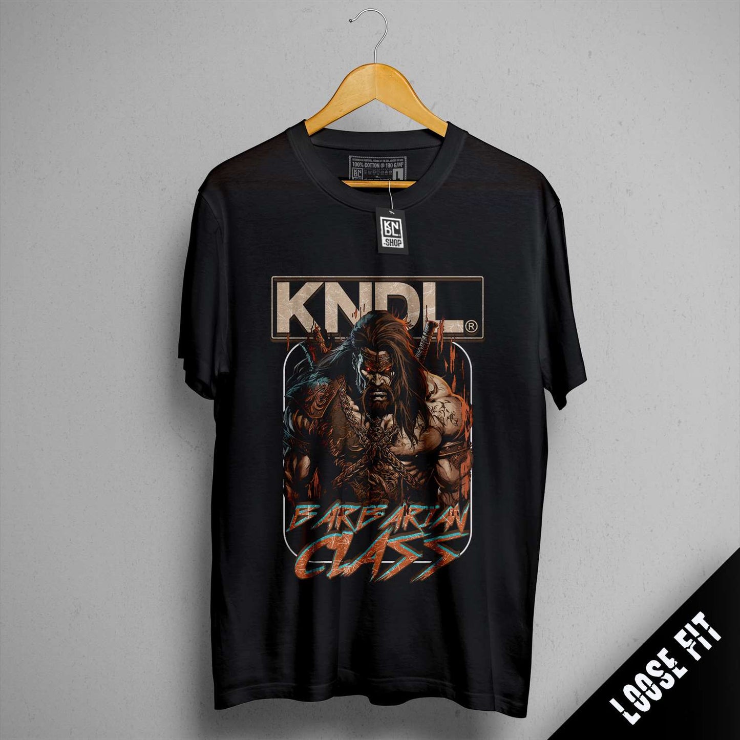 a black shirt with a picture of a man and a woman on it