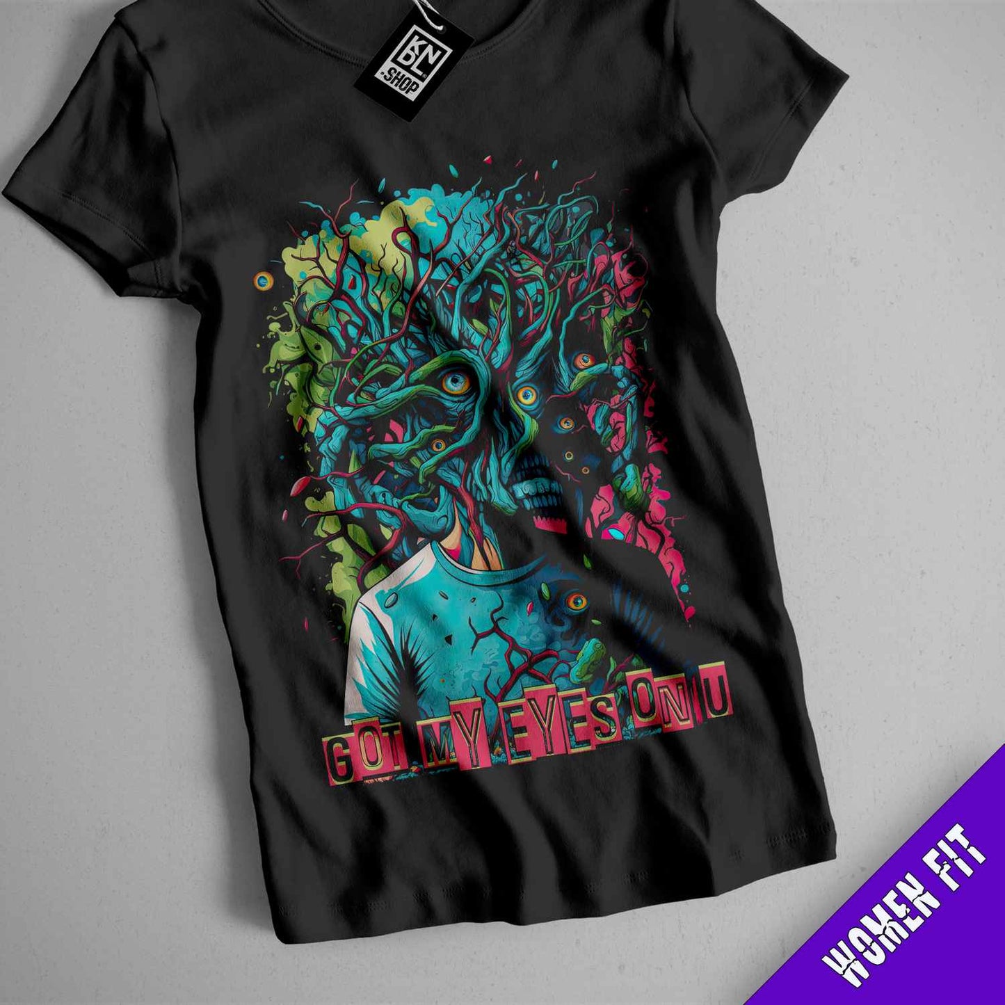 a t - shirt with a picture of a man with a tree on it