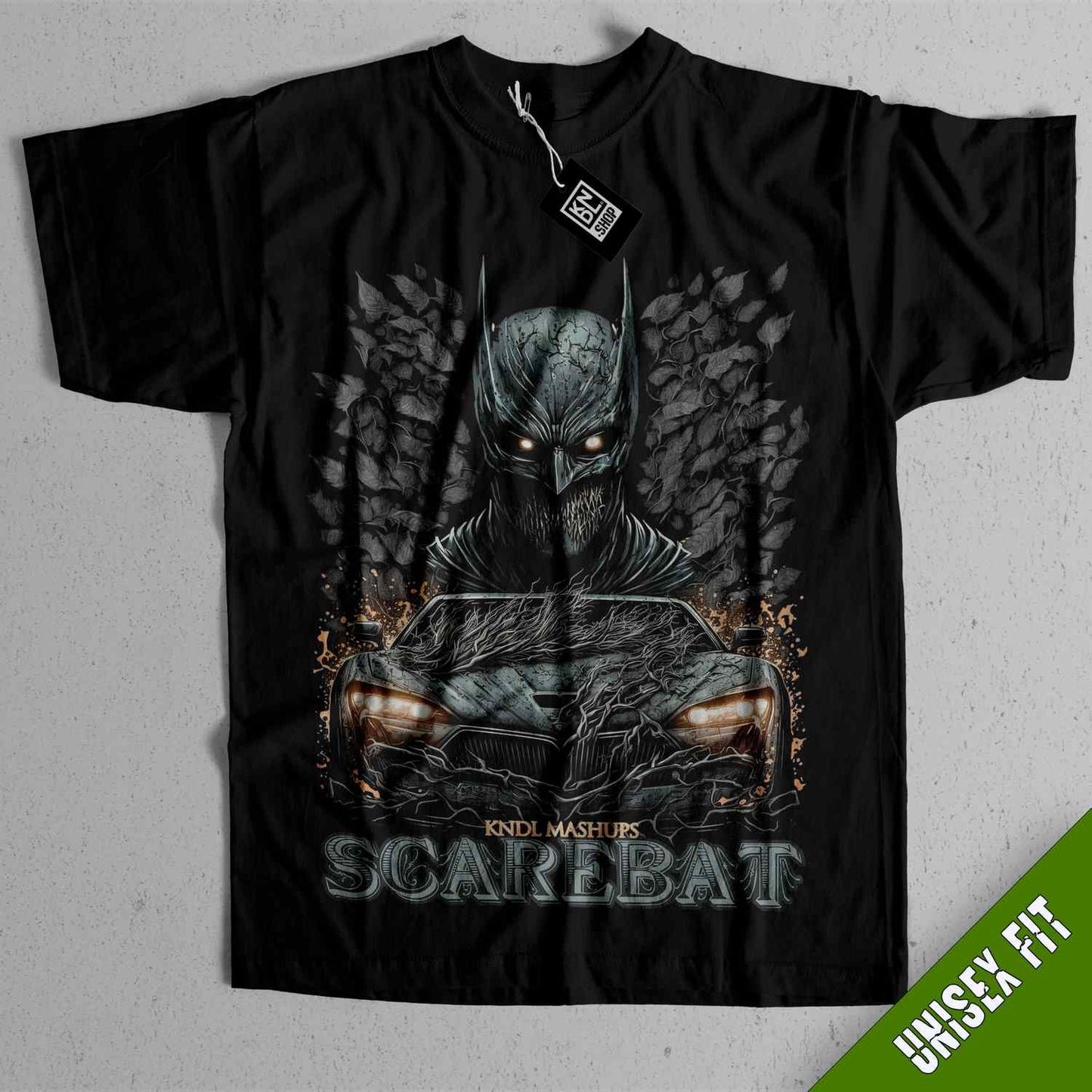 a black t - shirt with a picture of a batman on it