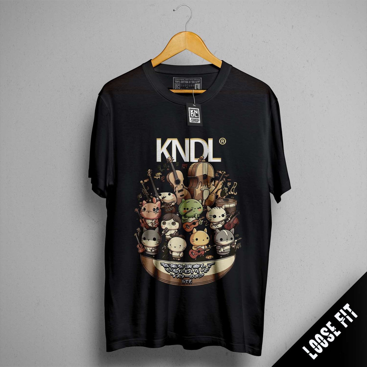 a t - shirt with a bunch of cartoon characters on it