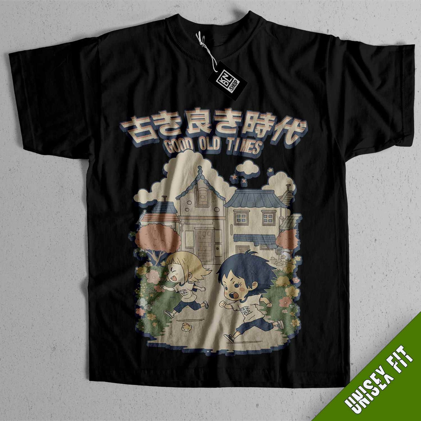 a black tshirt with a picture of an anime character on it