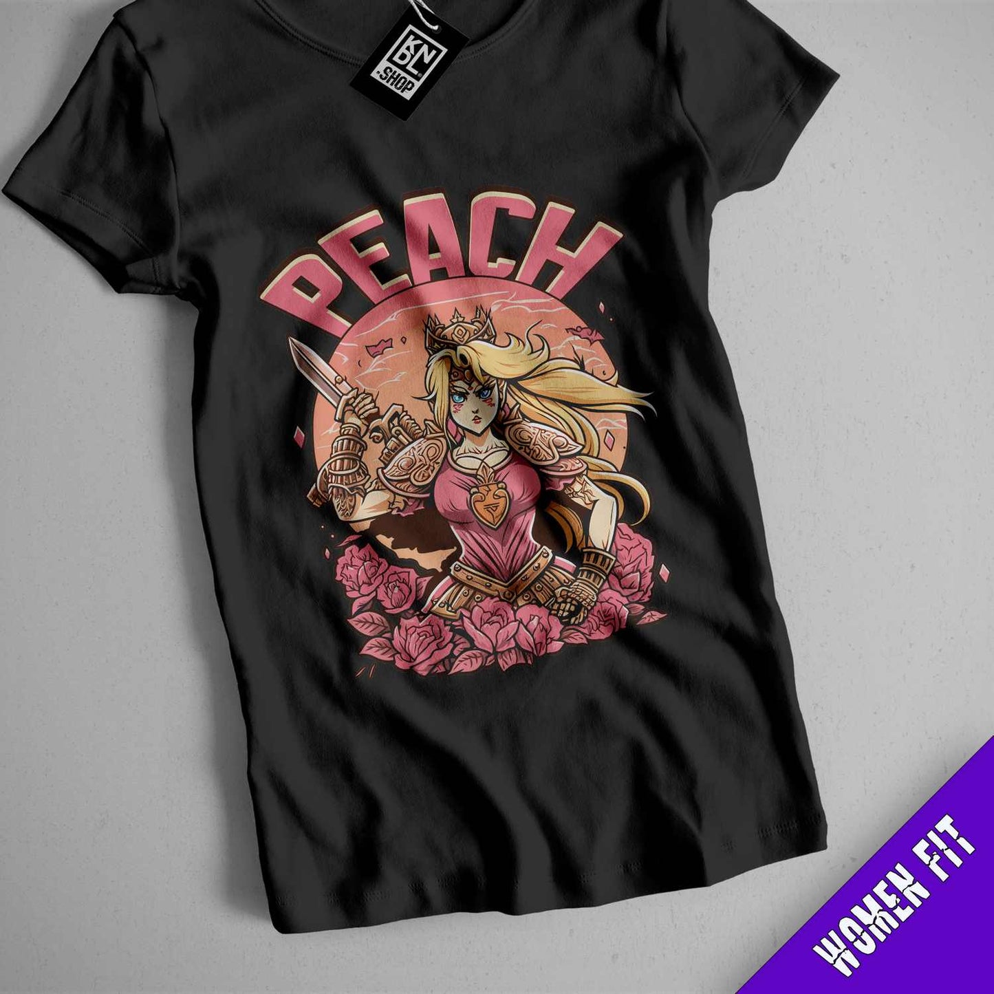a black shirt with a picture of a girl on it