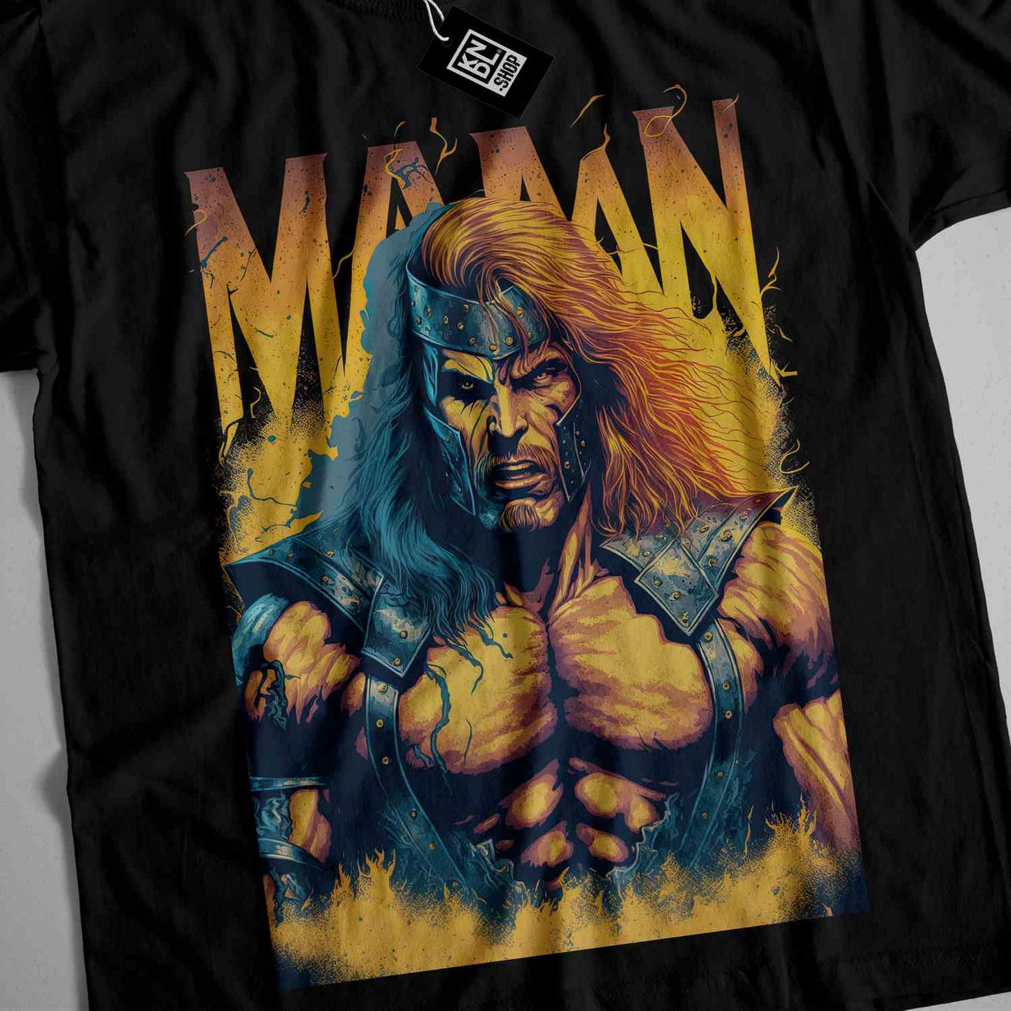 a t - shirt with a picture of a man on it