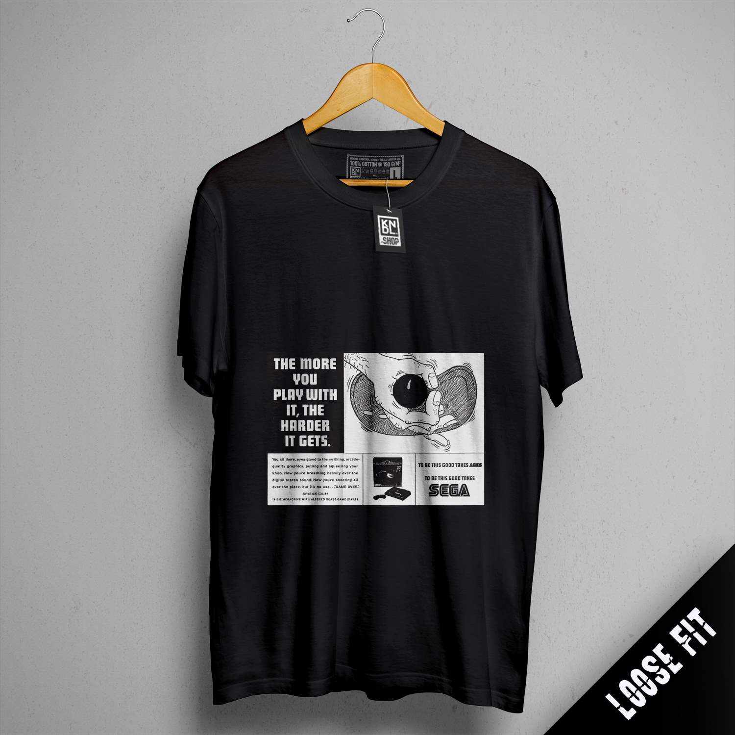 a black t - shirt with a picture of a man's face on it