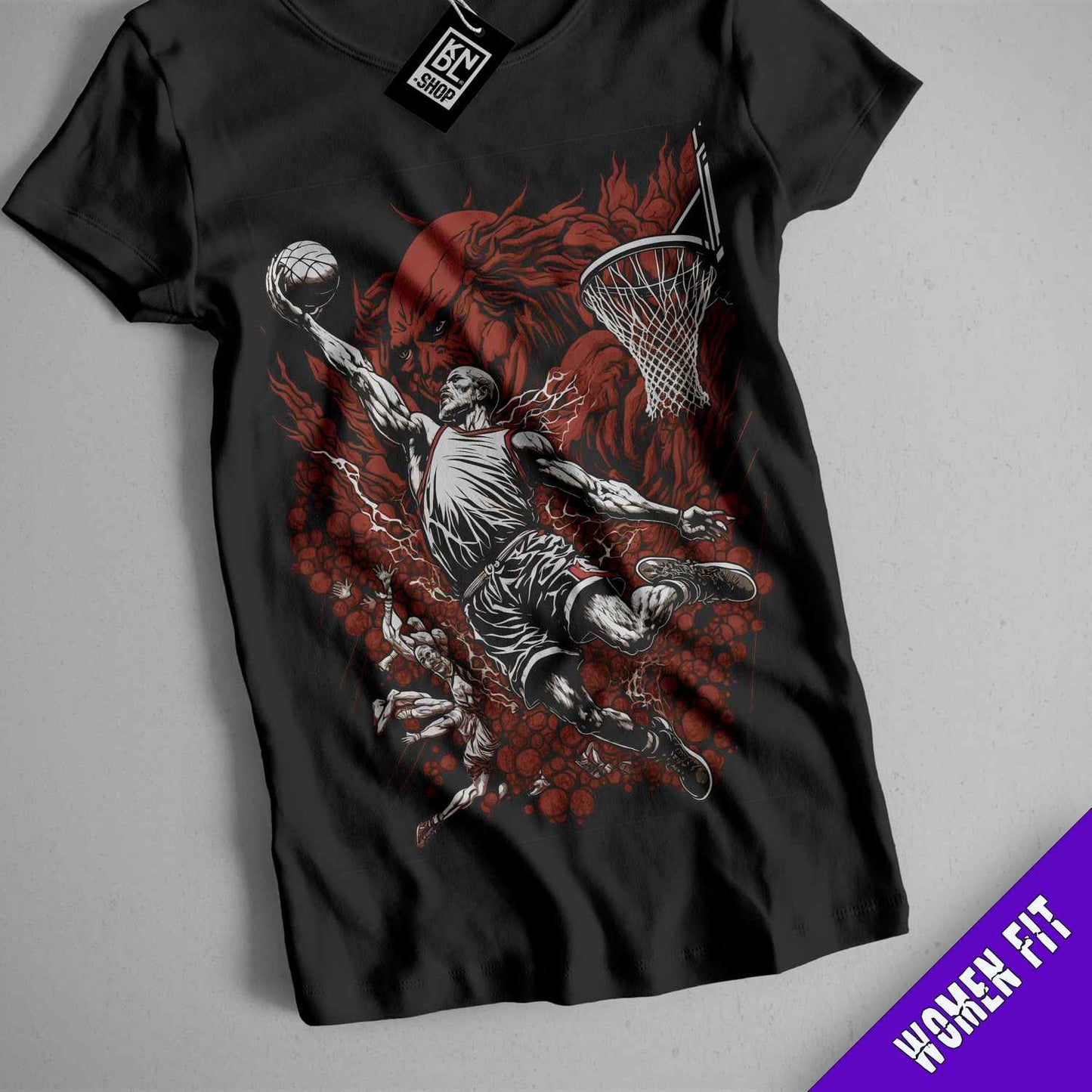 a t - shirt with a drawing of a basketball player