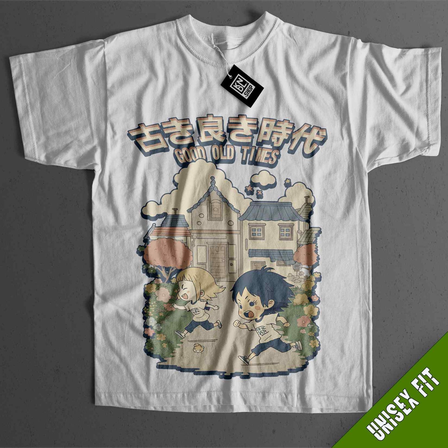 a white t - shirt with a picture of an anime character on it