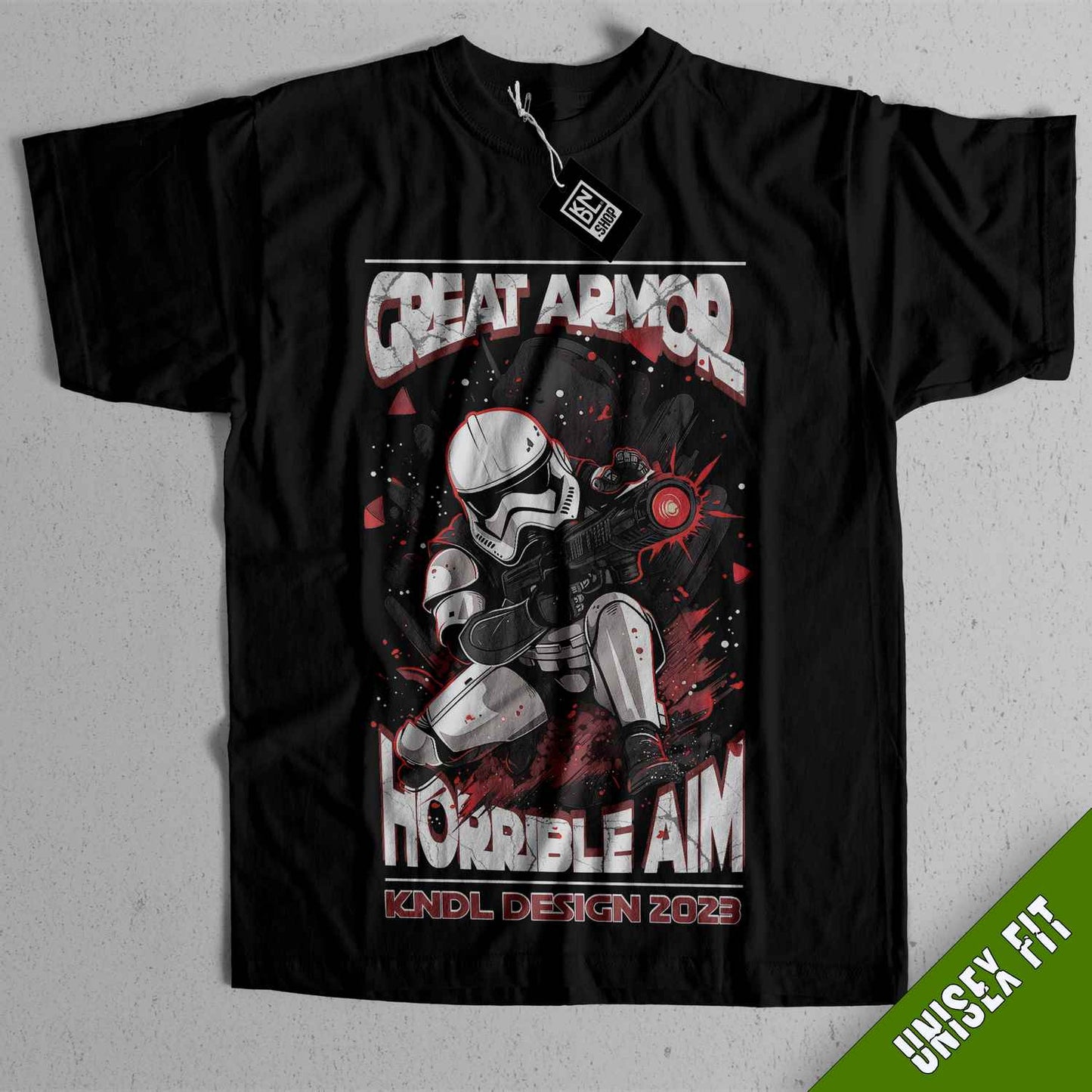 a black shirt with a star wars character on it