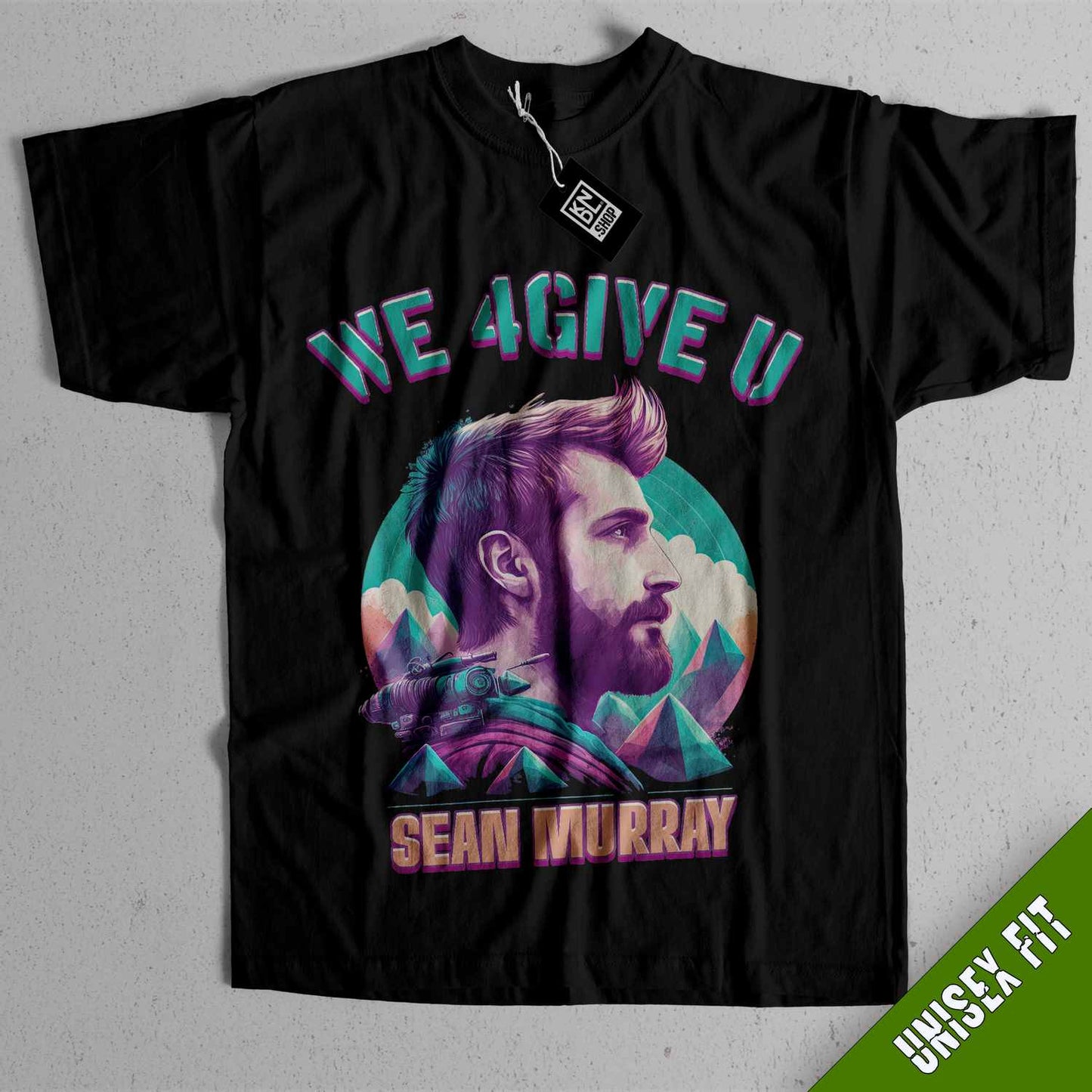 a black t - shirt with a picture of a man's face on it