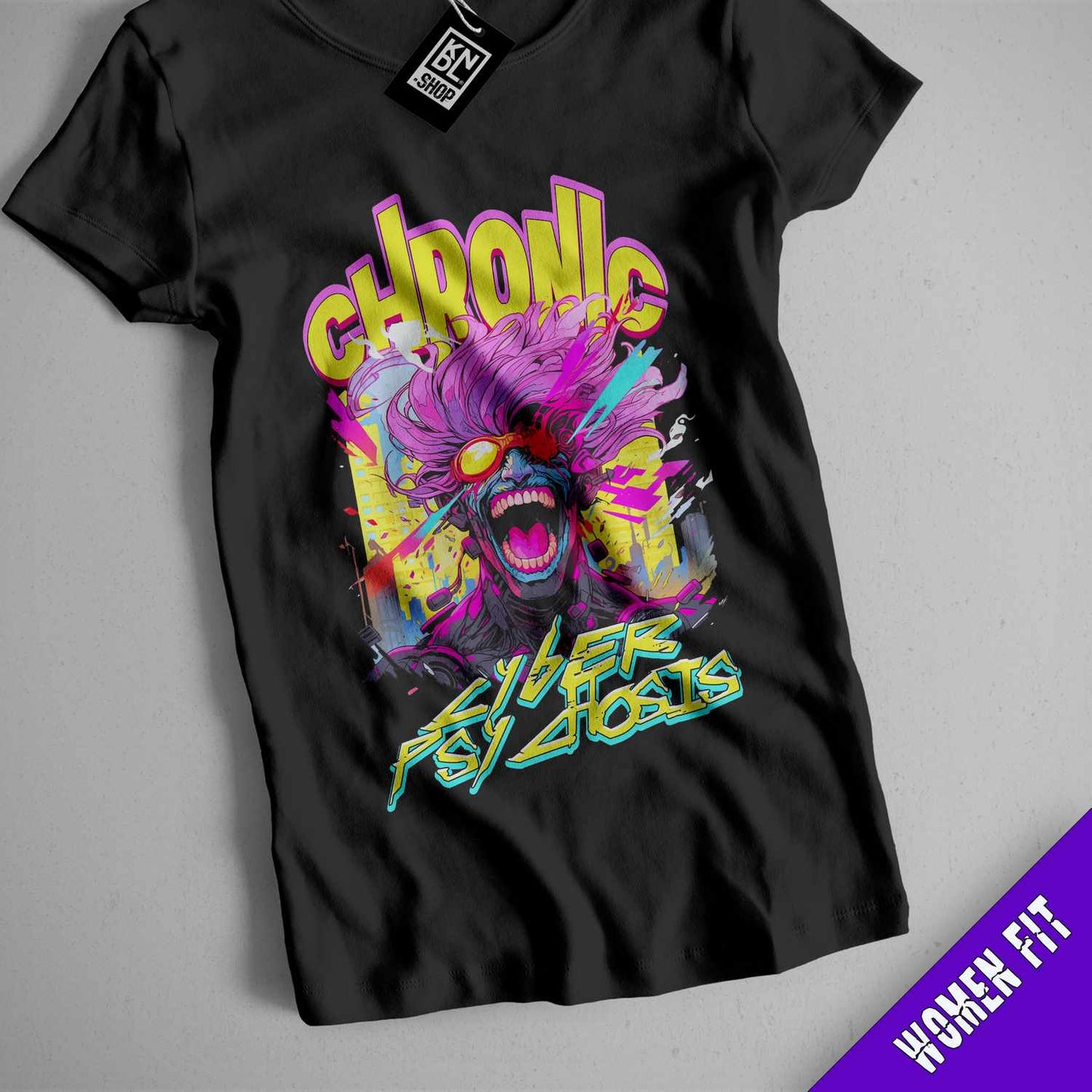 a black t - shirt with an image of a clown on it