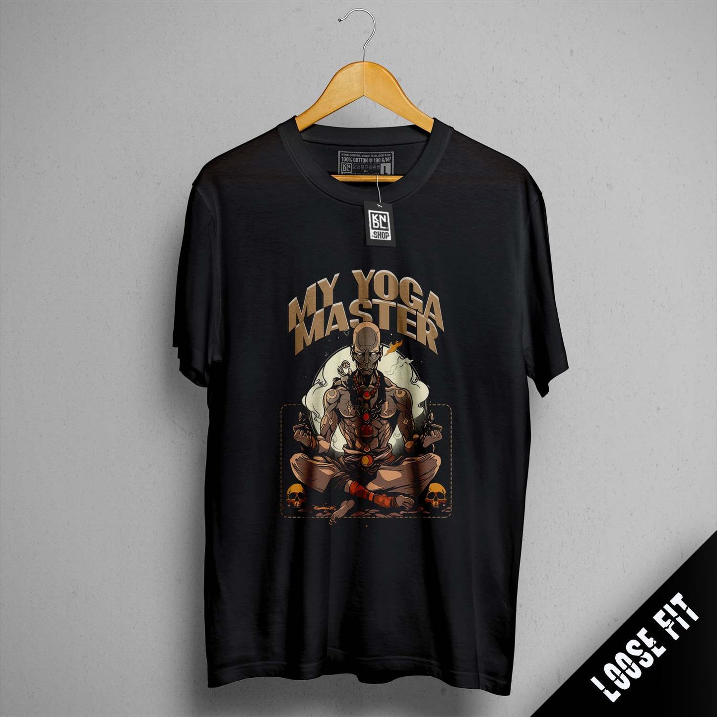a black shirt with a picture of a man on it