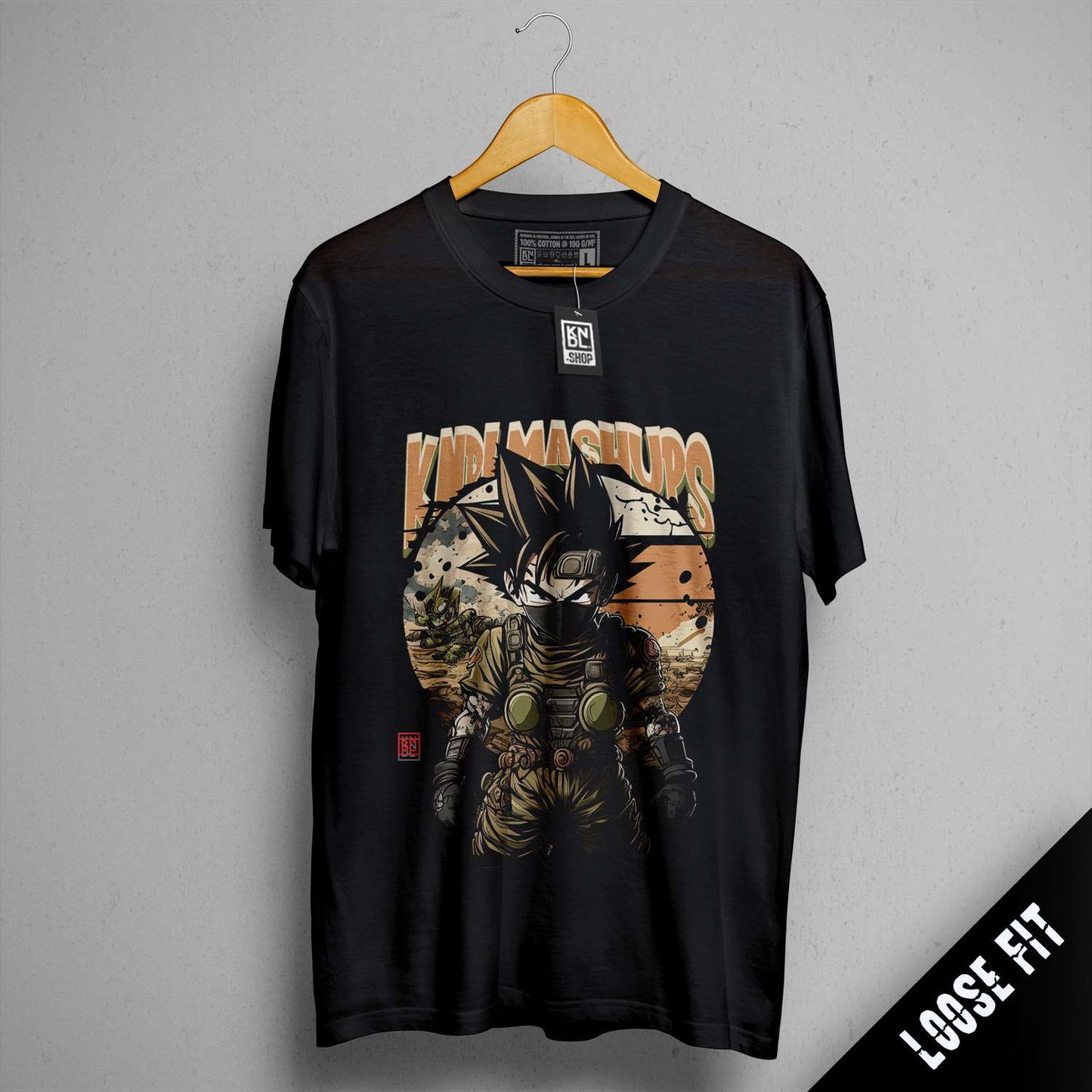 a black t - shirt with a picture of a dragon on it