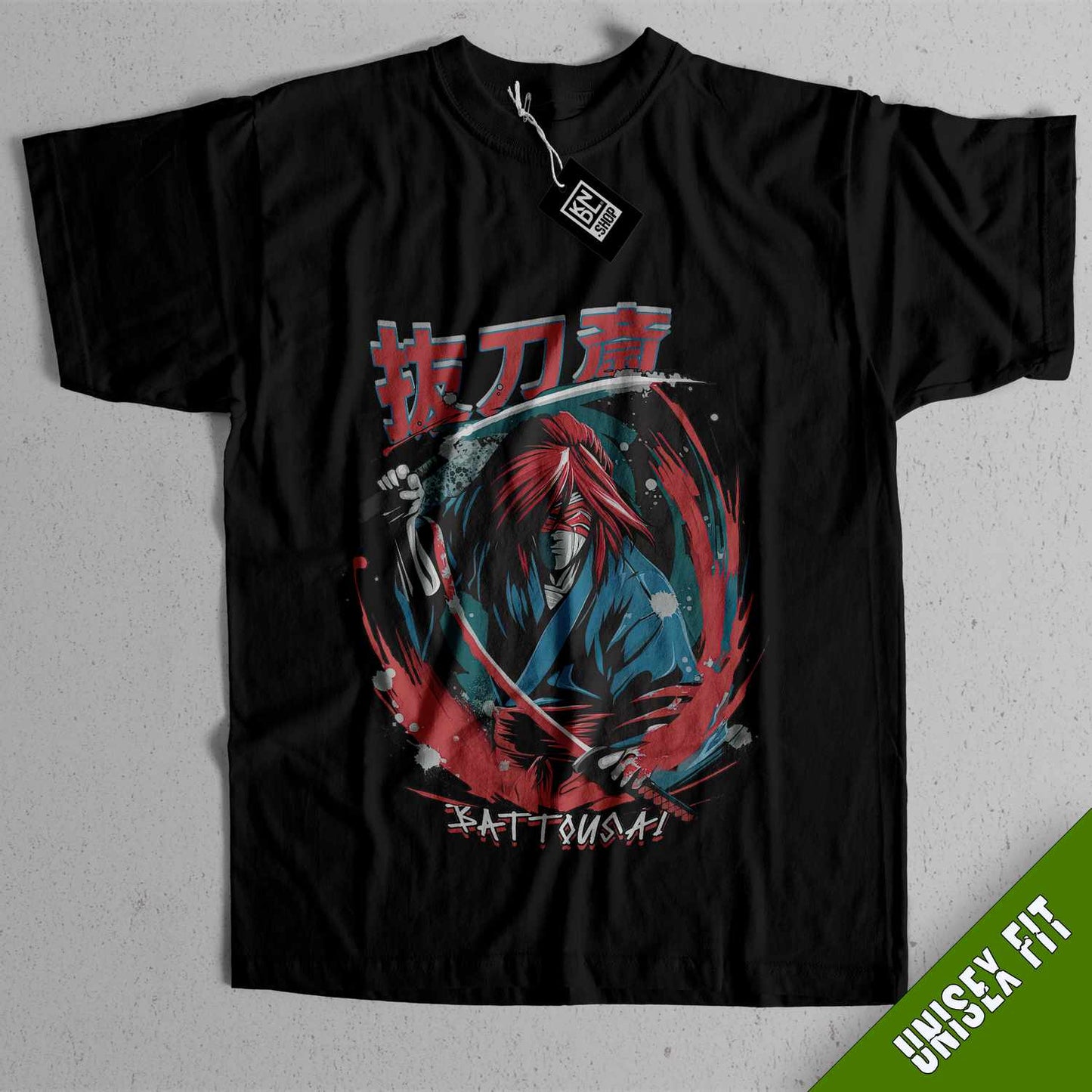a black t - shirt with an anime character on it