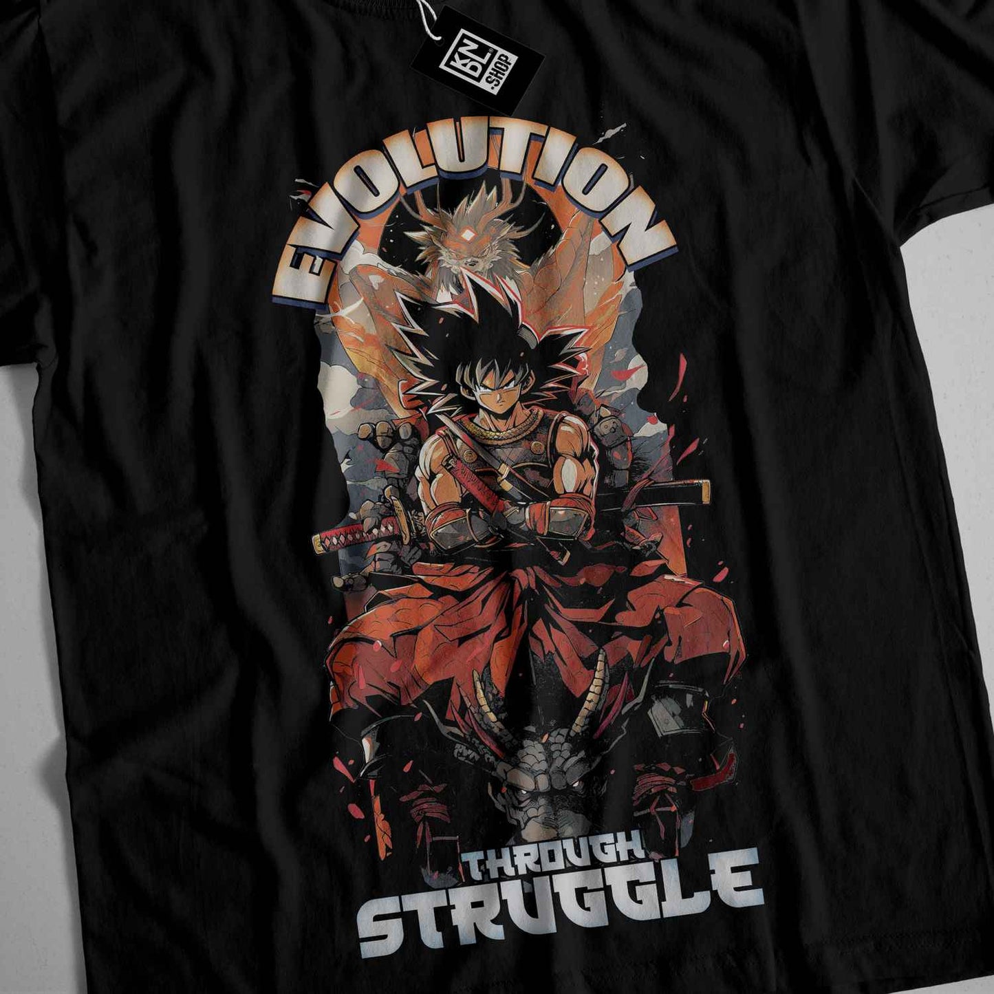 a black shirt with a dragon on it