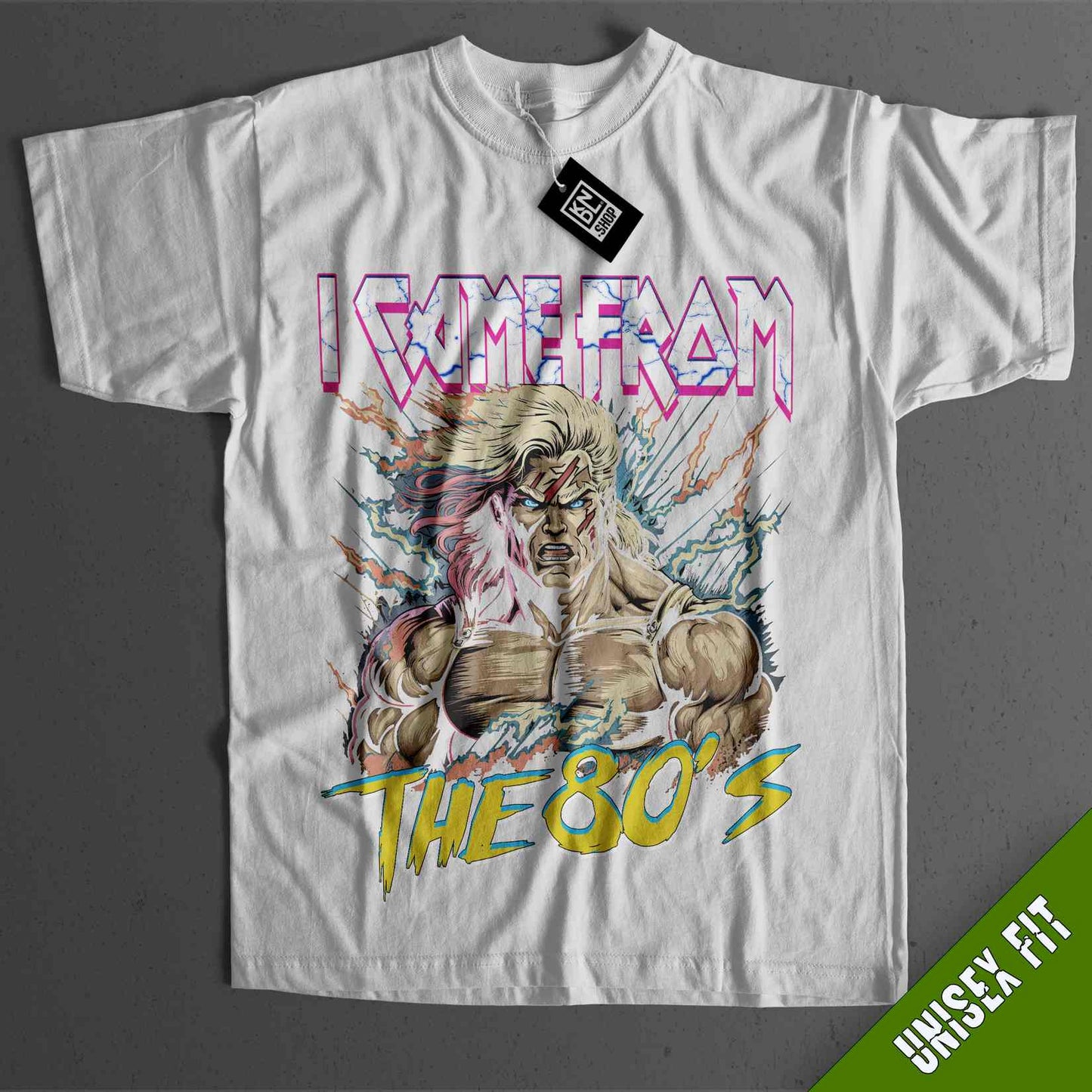 a white t - shirt with a picture of a man on it