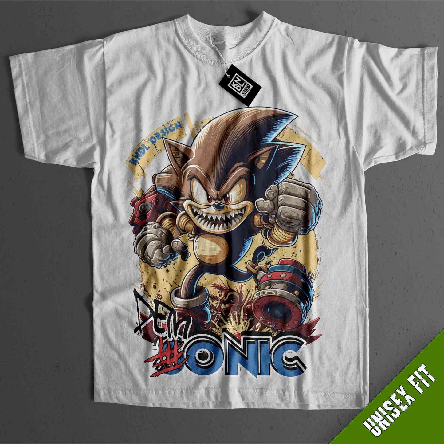 a white shirt with an image of a cartoon character on it