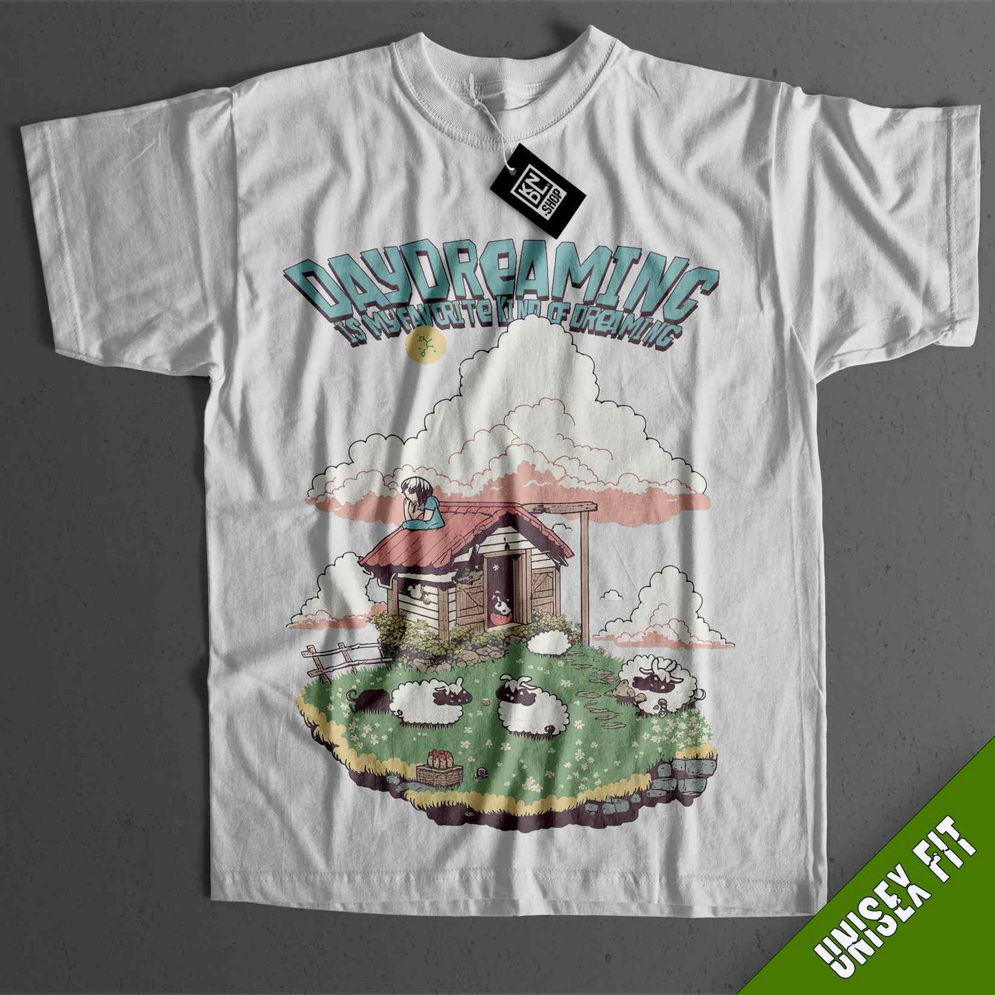 a t - shirt with a picture of a house on it