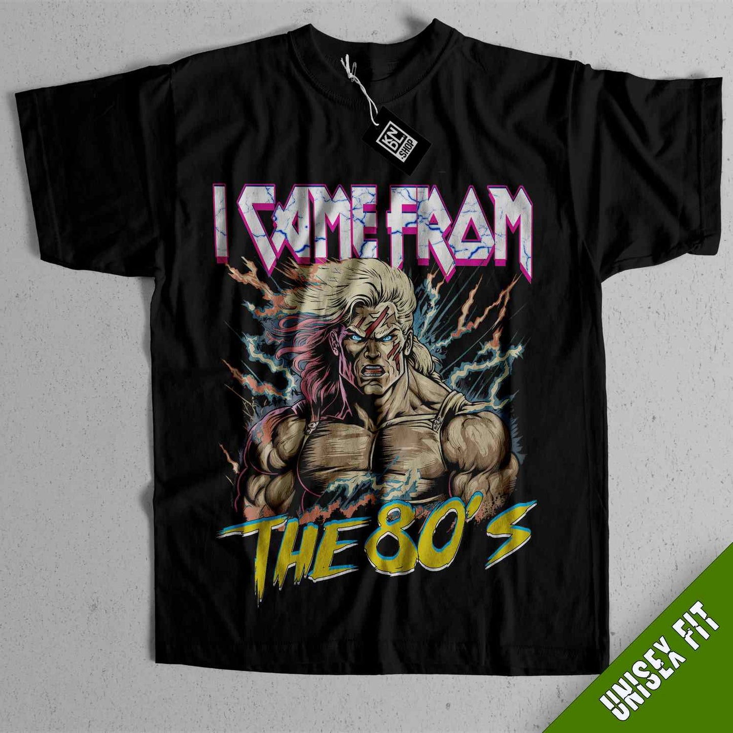 a black shirt with a picture of a wrestler on it