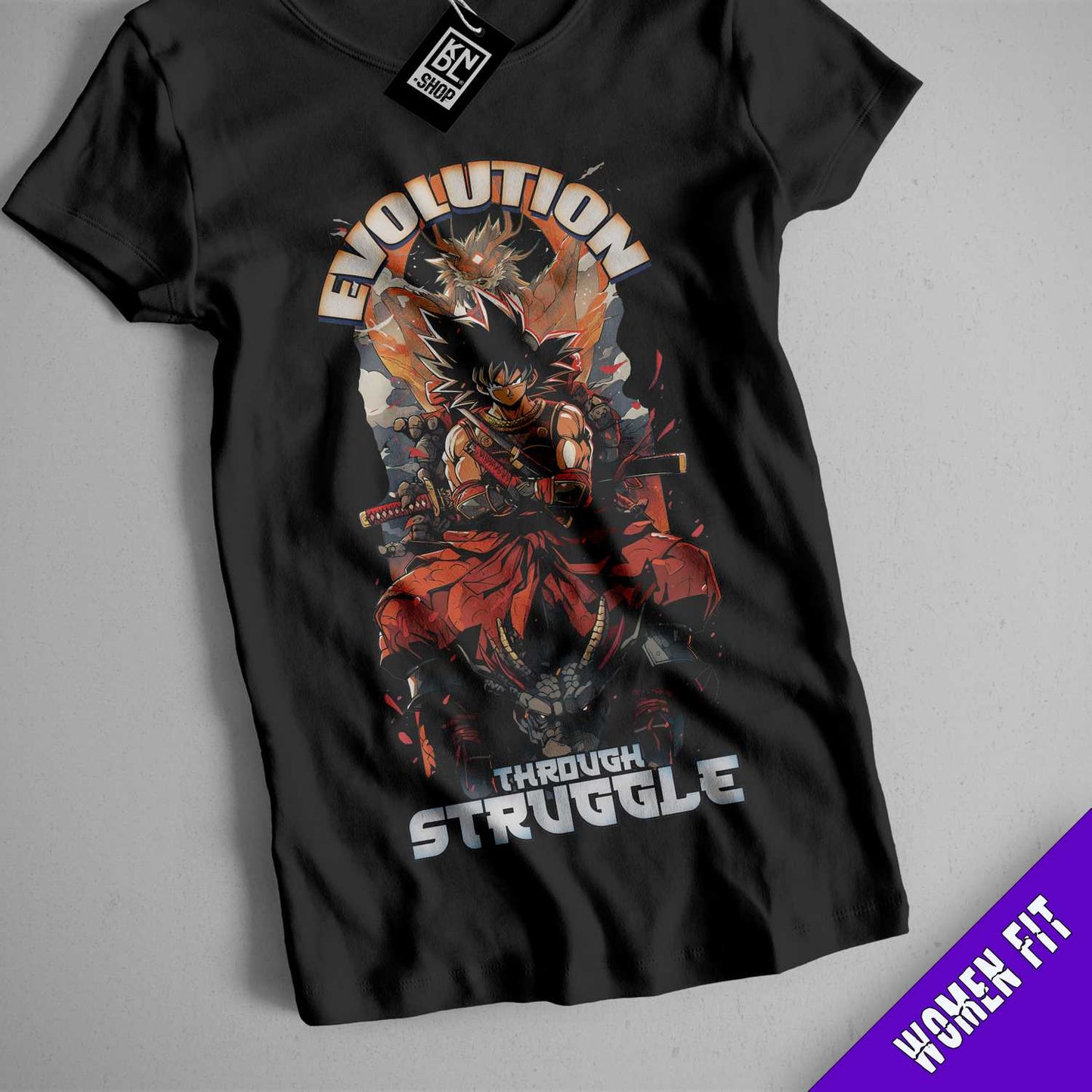 a black t - shirt with a dragon on it