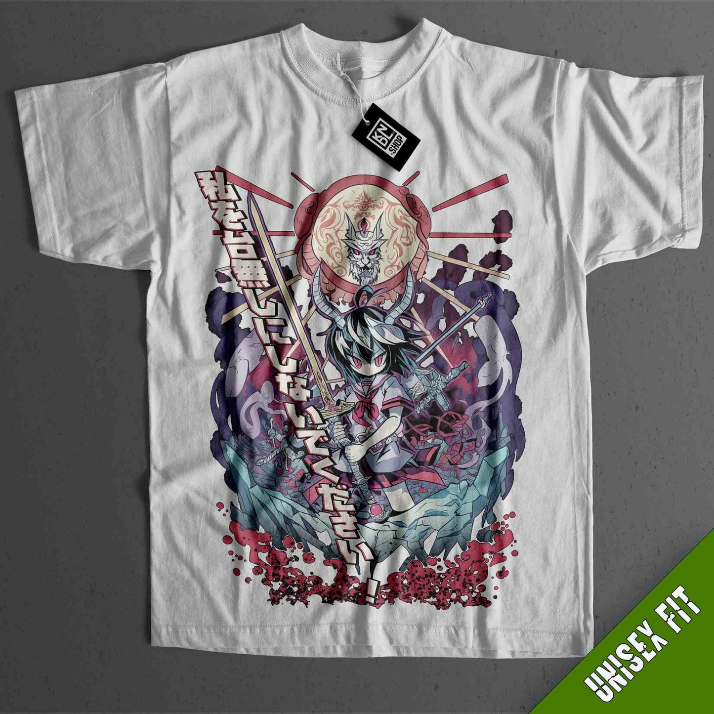a white t - shirt with an anime character on it