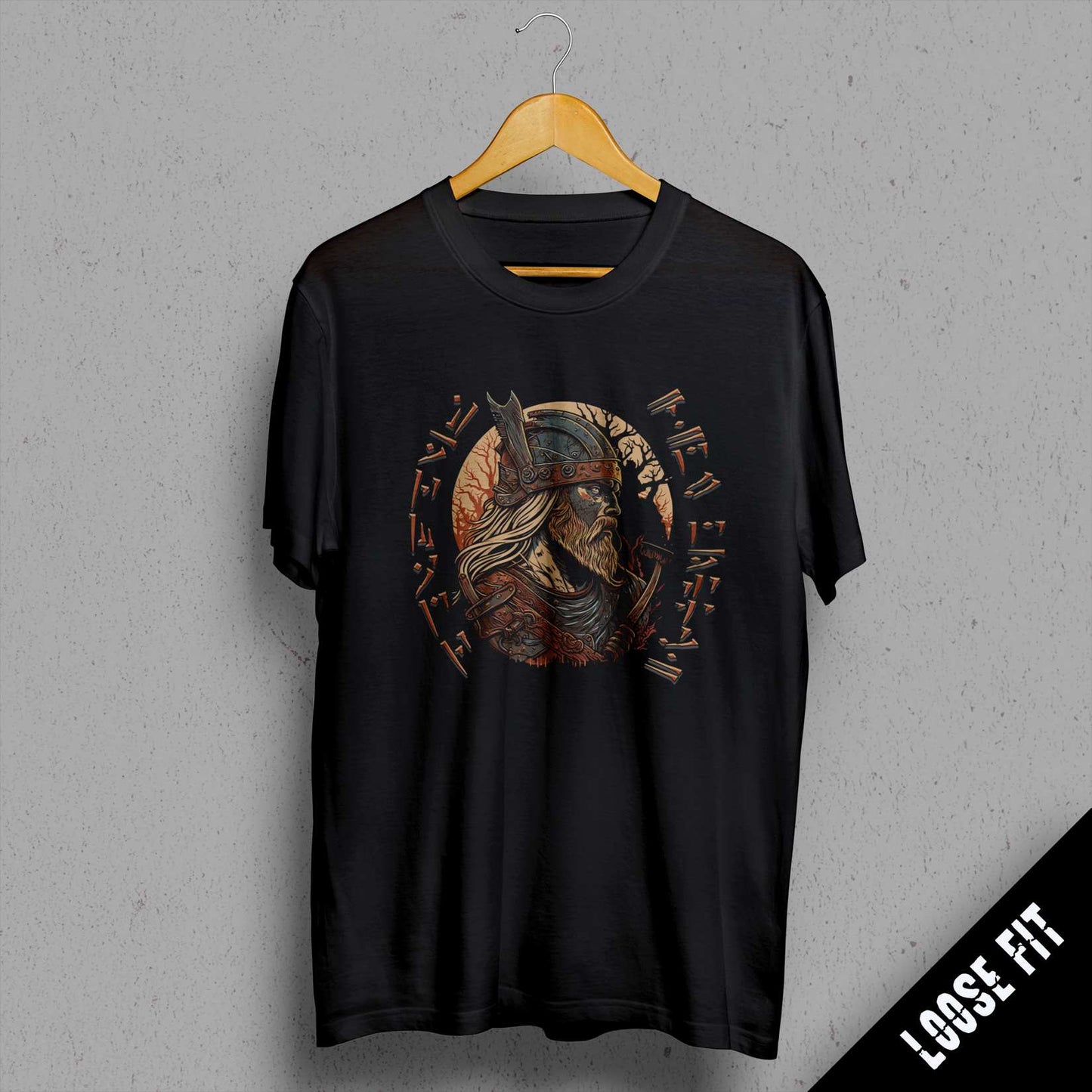 a black t - shirt with a picture of a man on it