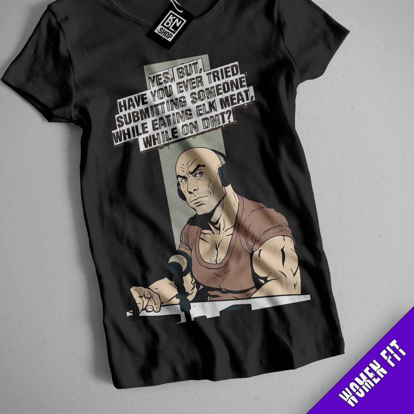 a t - shirt with a picture of a man holding a microphone