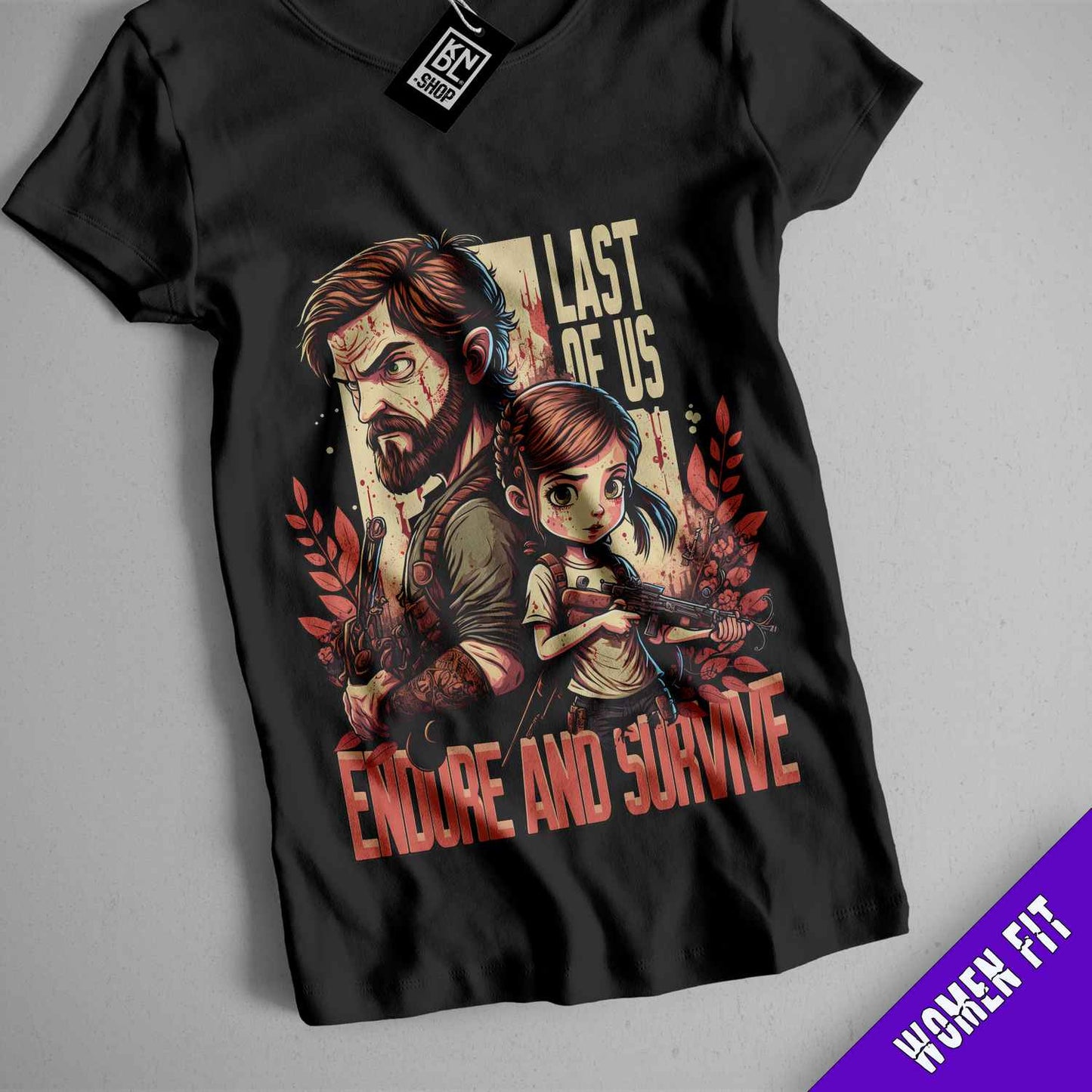 a t - shirt with a picture of a man and a woman on it