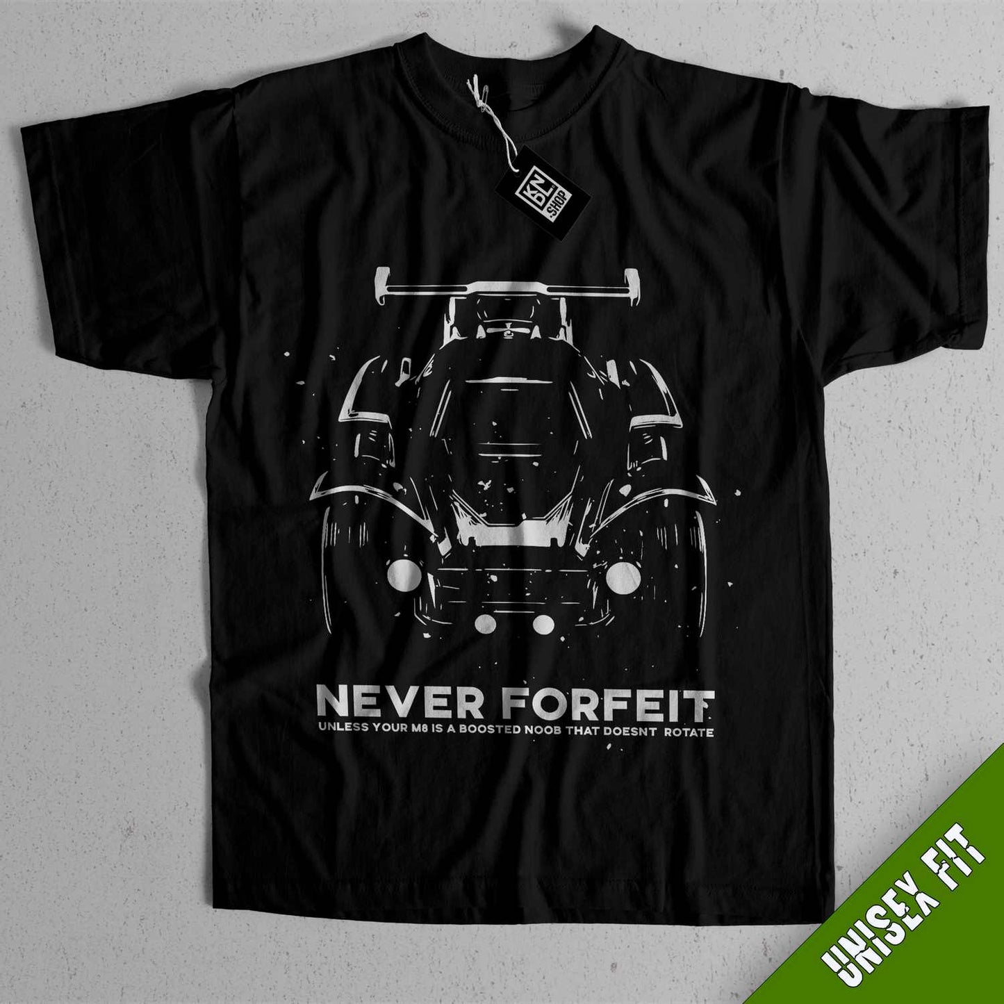 a black t - shirt with a picture of a car on it