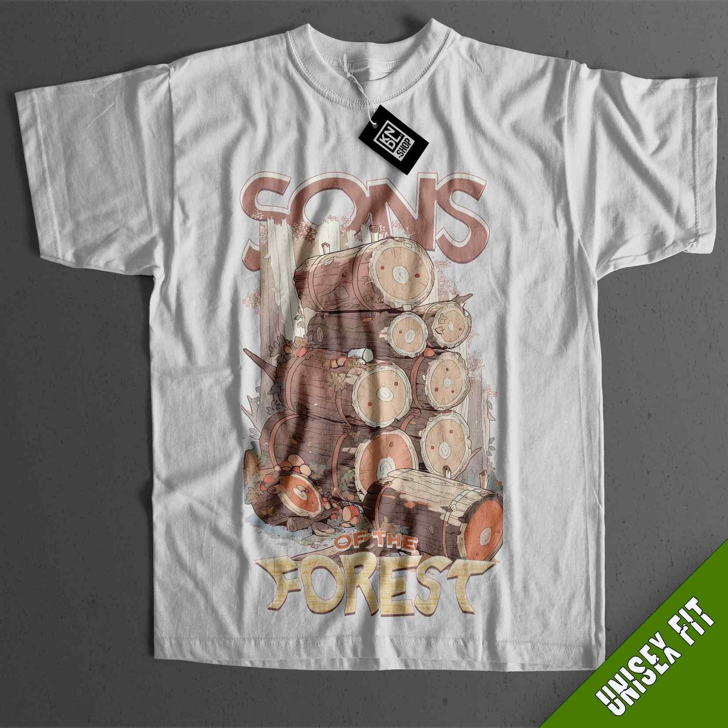 a t - shirt with a picture of a forest