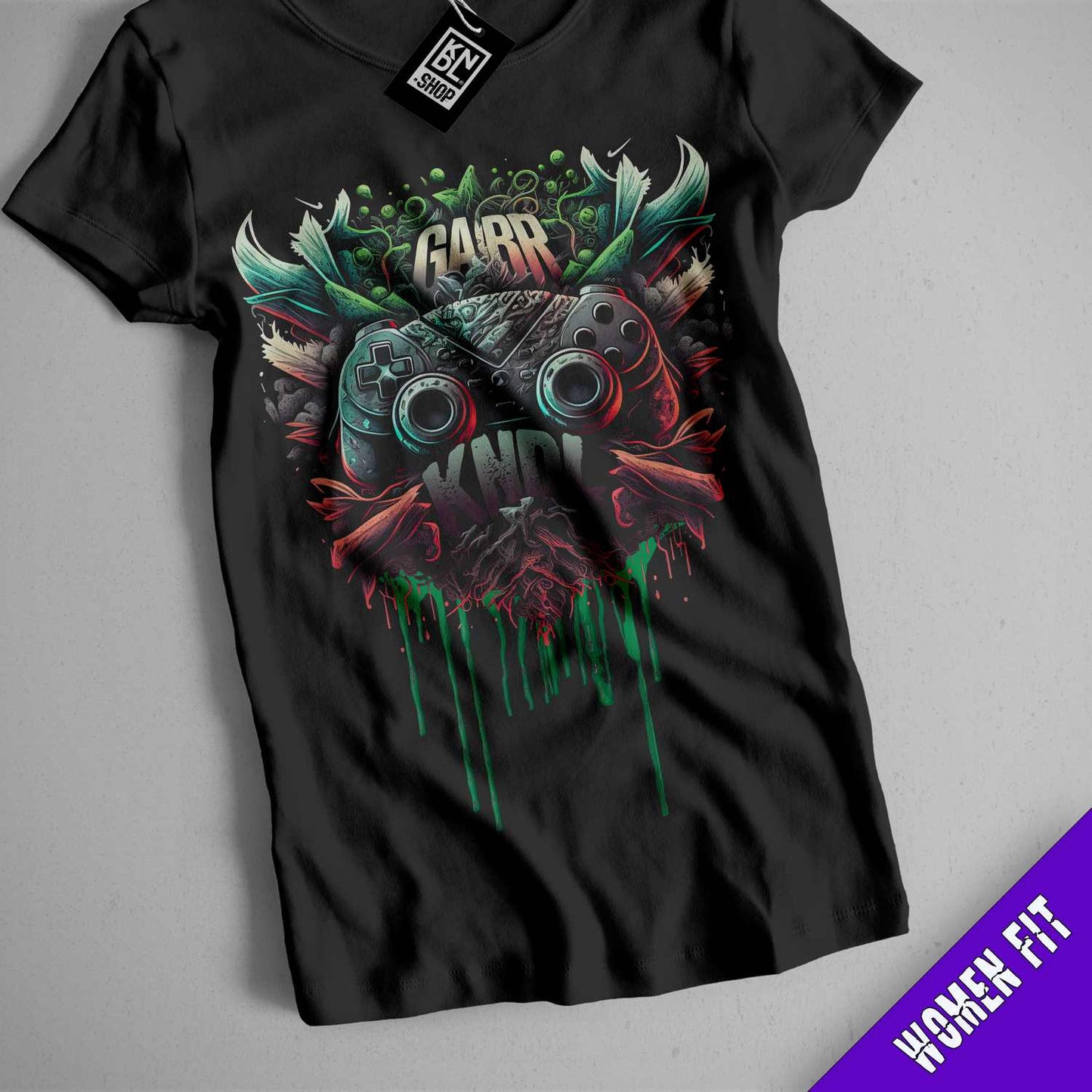 a black t - shirt with an image of a skull on it