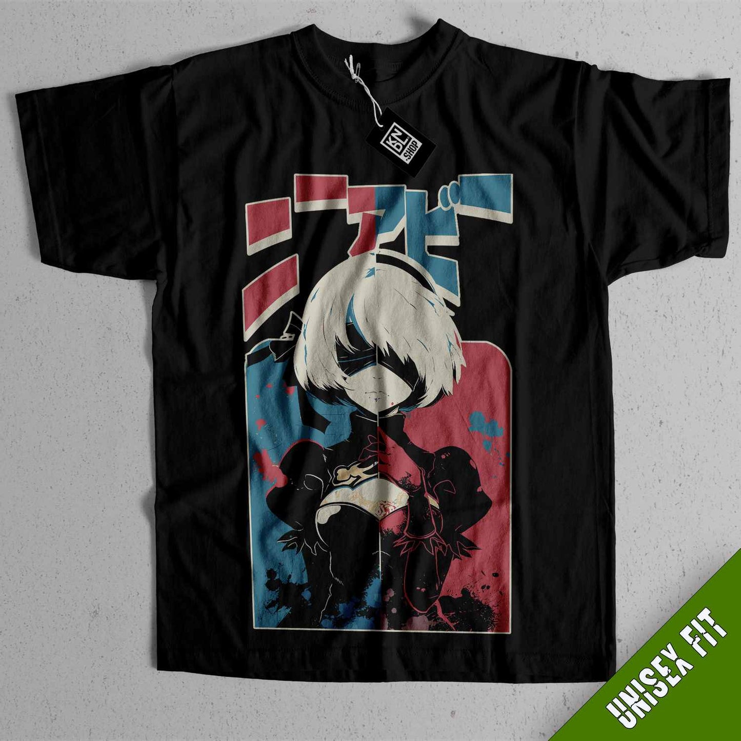a black t - shirt with a picture of an anime character on it