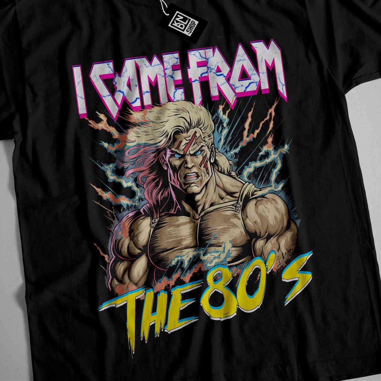 a black t - shirt with a picture of a man on it