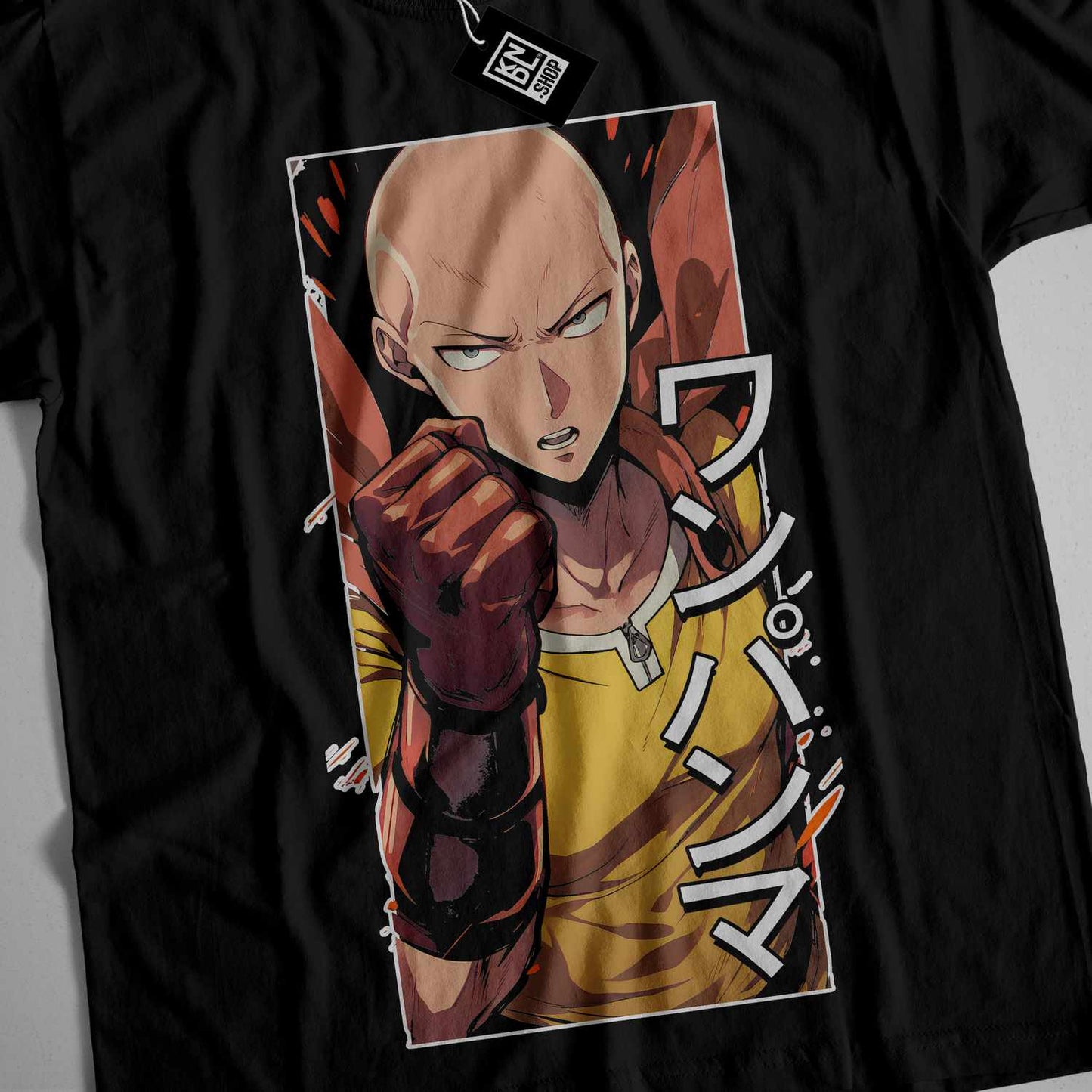 a t - shirt with a picture of a man holding a gun