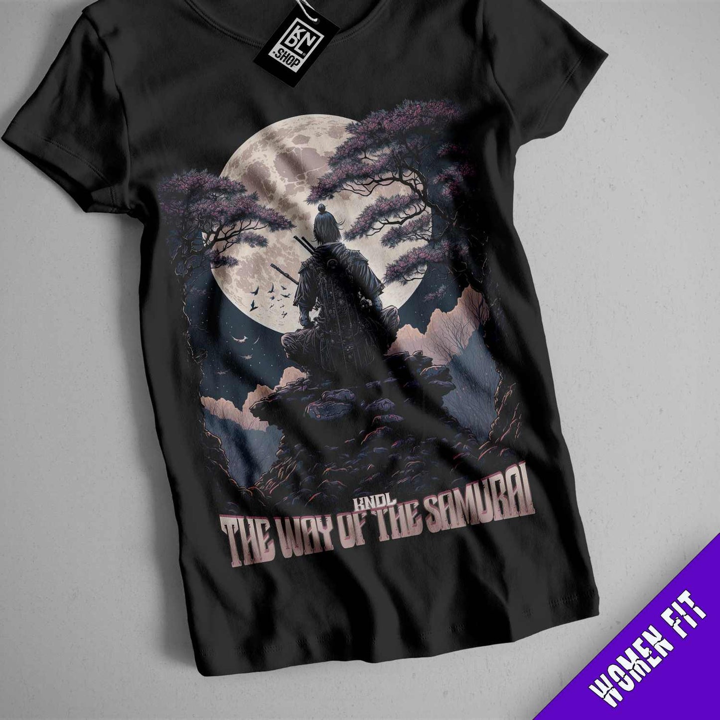 a black t - shirt with a picture of a man standing in front of a