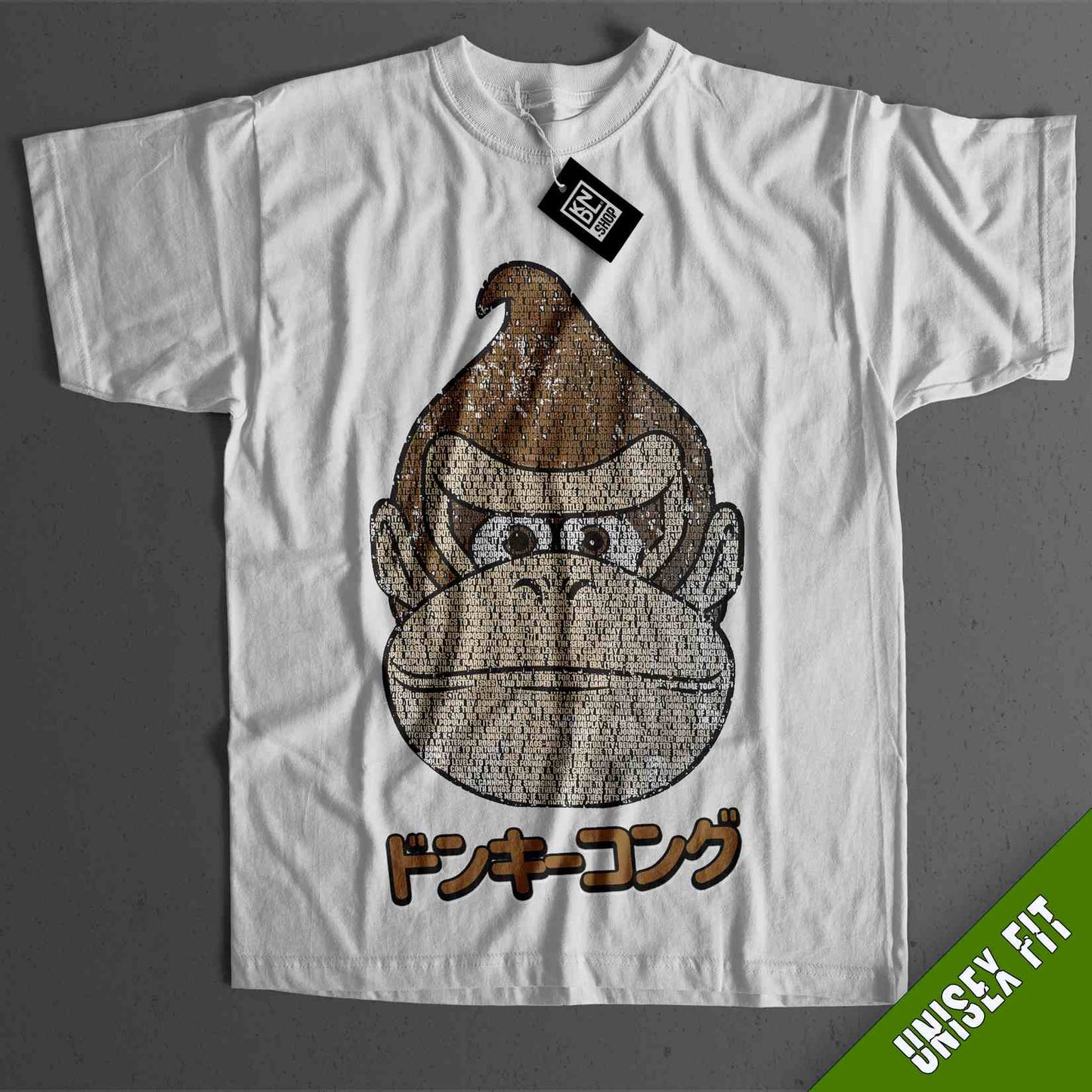 a white t - shirt with a monkey on it